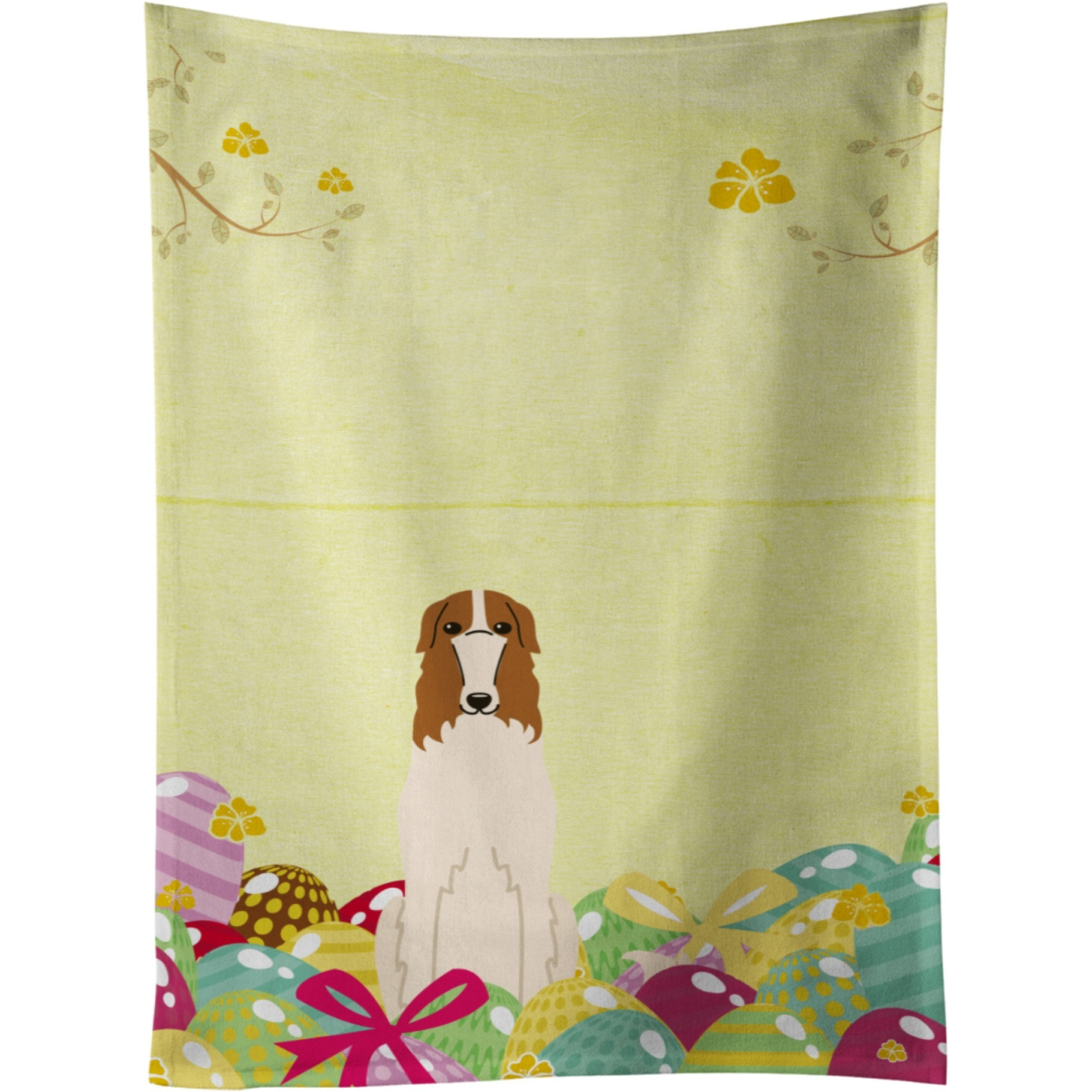 &quotCaroline's Treasures Easter Eggs Borzoi Kitchen Towel, Multicolor, 25"" x 15"""