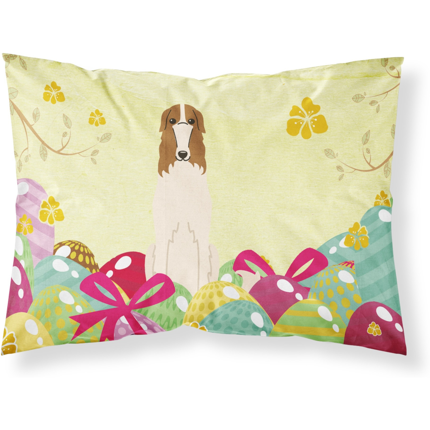 Easter Eggs Borzoi Fabric Standard Pillowcase