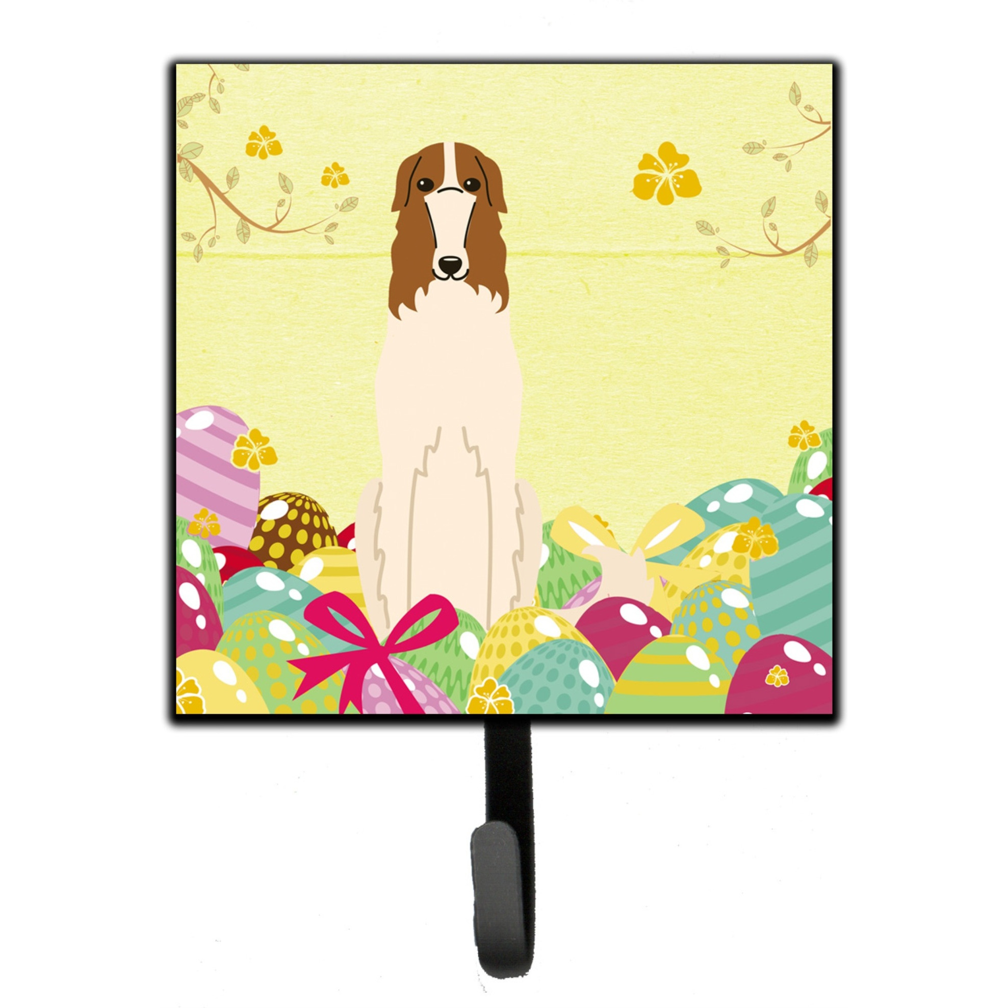 &quotCaroline's Treasures Easter Eggs Borzoi Wall Hook, Small, Multicolor"