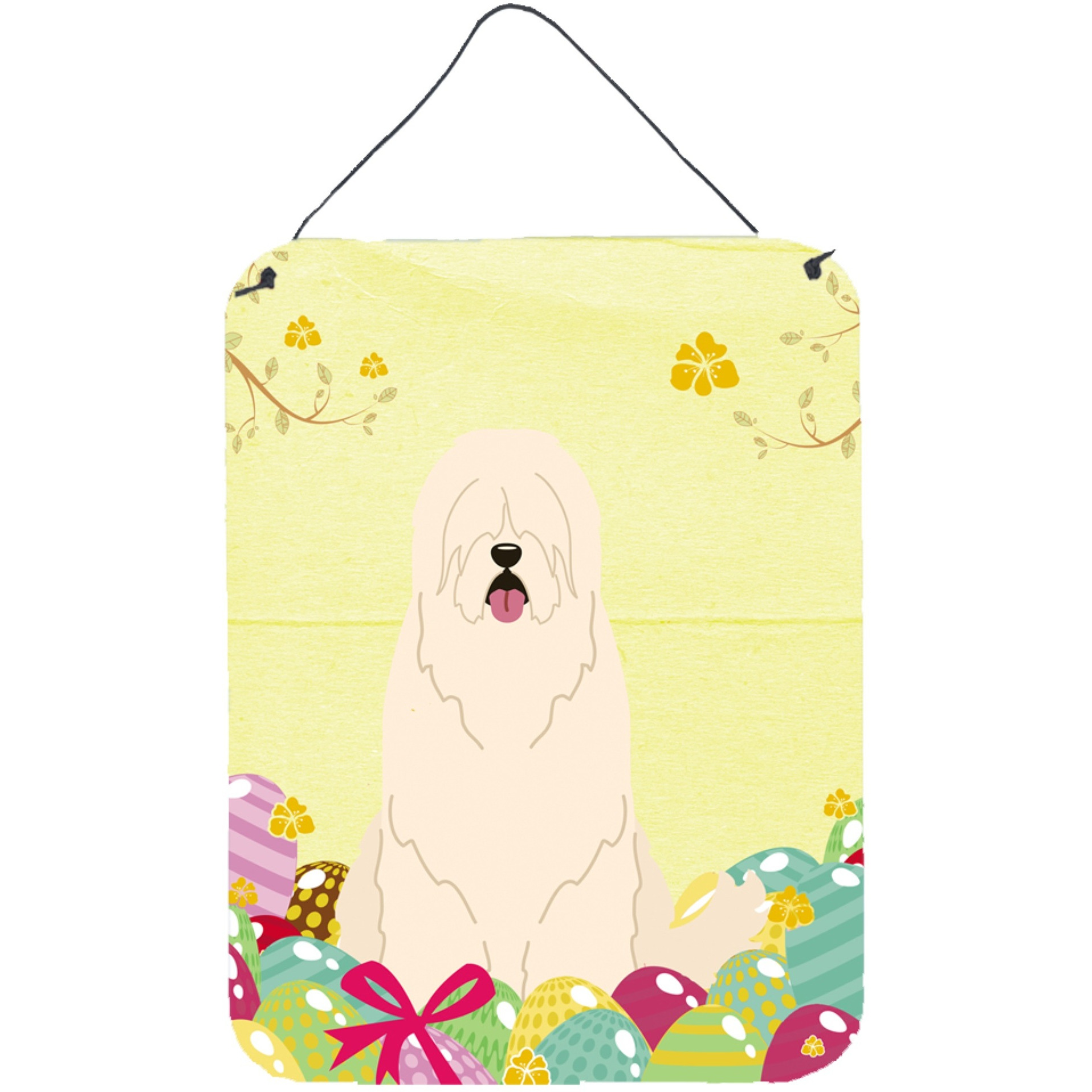 &quotCaroline's Treasures Easter Eggs South Russian Sheepdog Metal Print, 16 x 12, Multicolor"