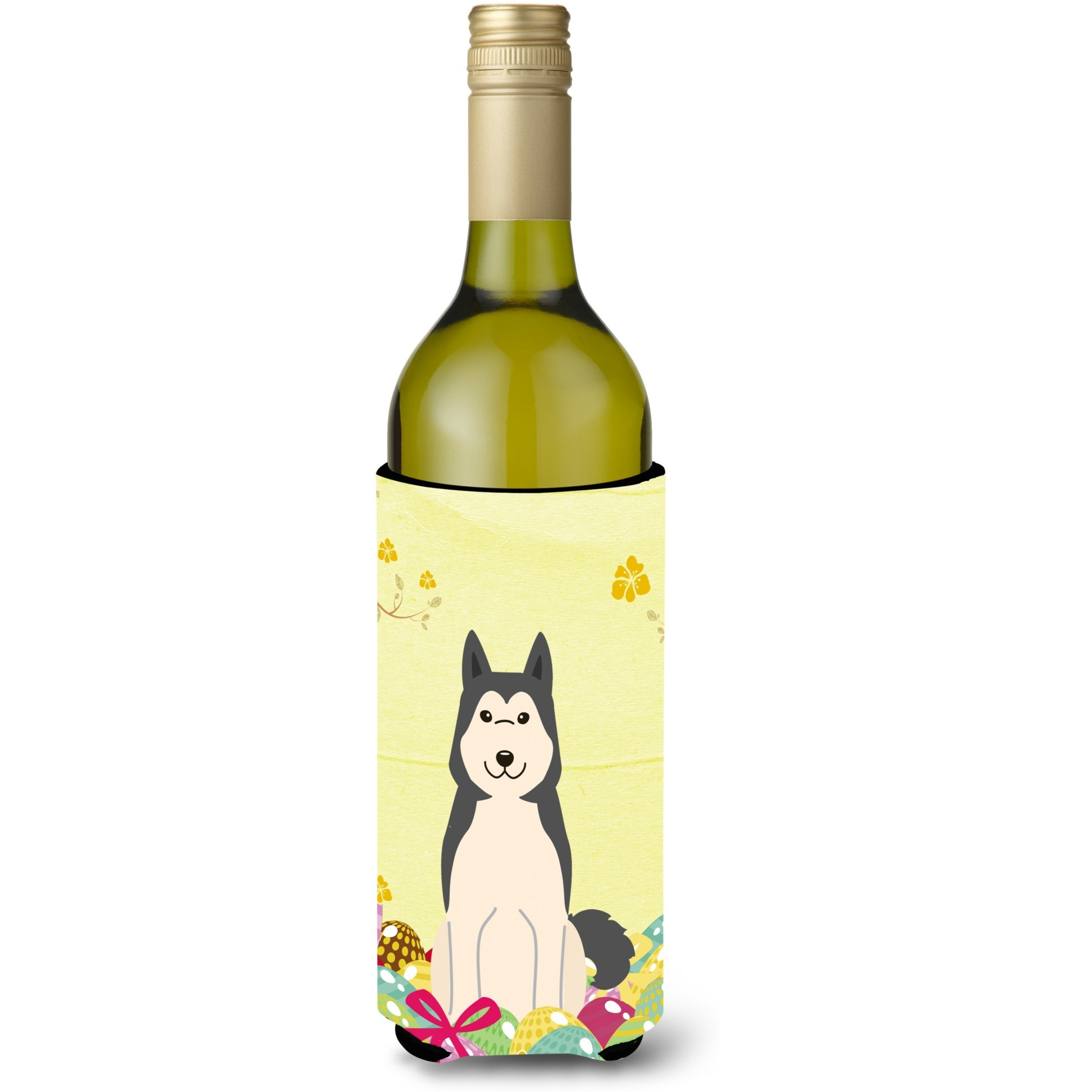 &quotCaroline's Treasures BB6025LITERK Easter West Laika Spitz Wine Bottle Beverage Insulator Hugger, 750ml, Multicolor"
