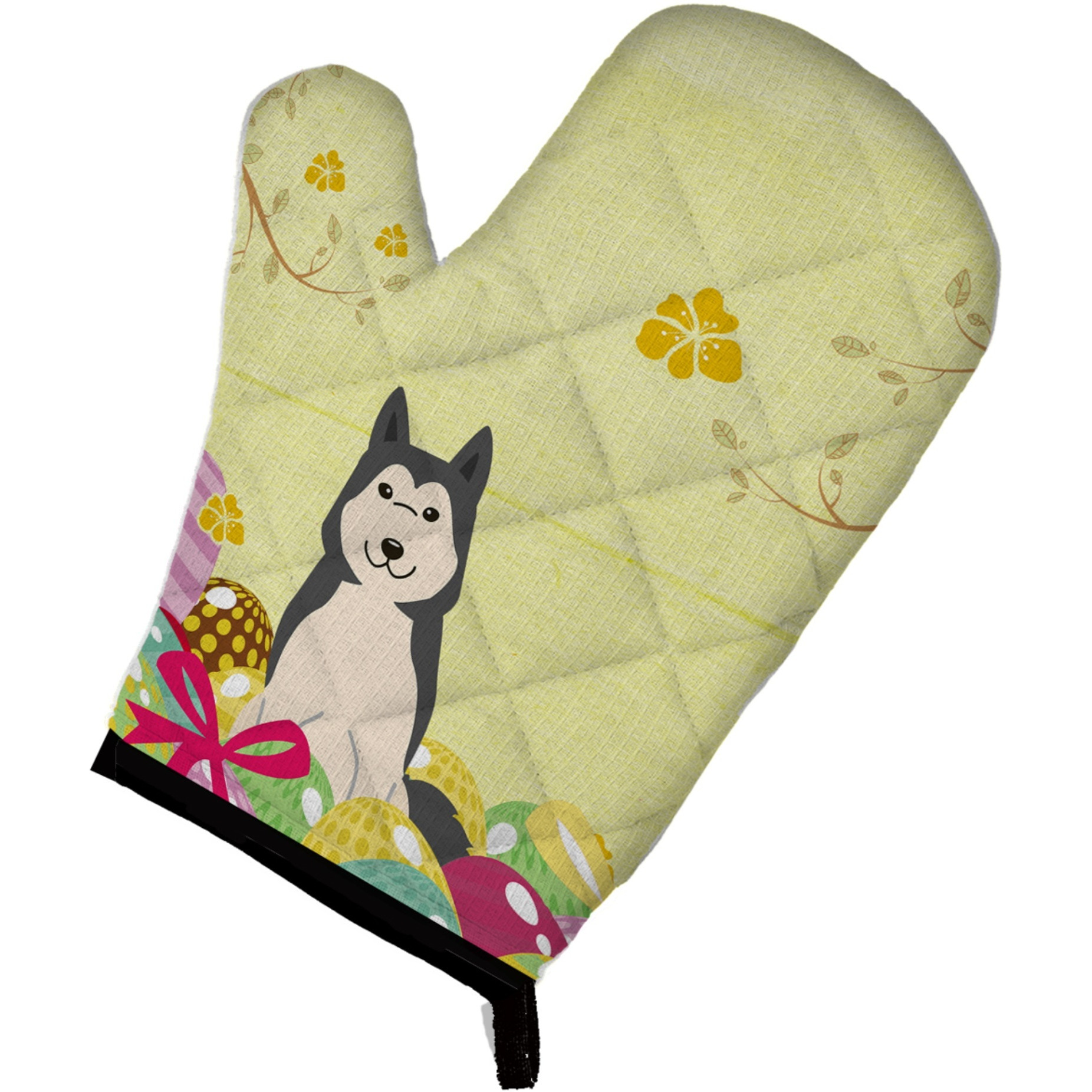 &quotCaroline's Treasures Easter Eggs West Siberian Laika Spitz Oven Mitt, Multicolor, 12"" x 8.5"""