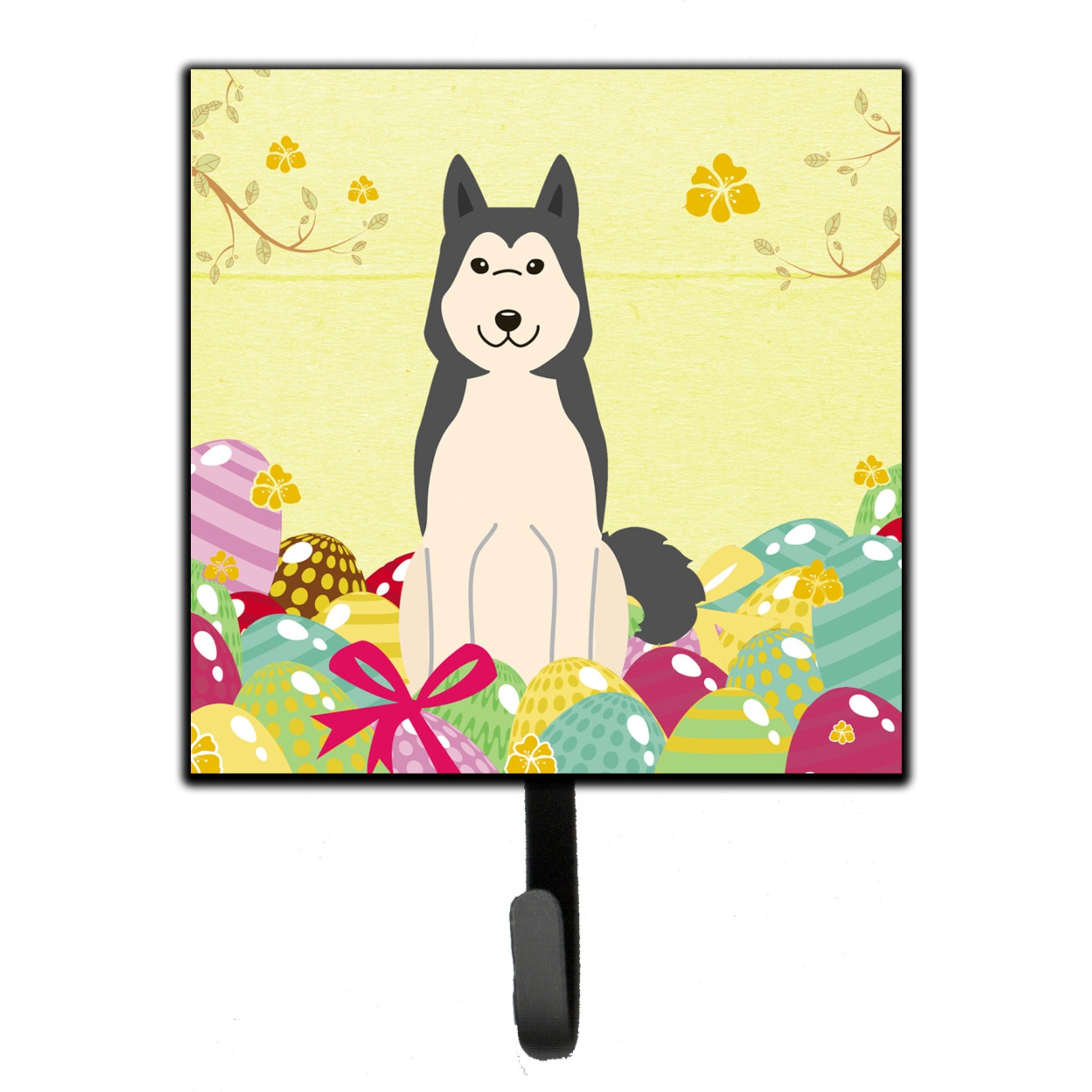 &quotCaroline's Treasures Easter Eggs West Siberian Laika Spitz Wall Hook, Small, Multicolor"