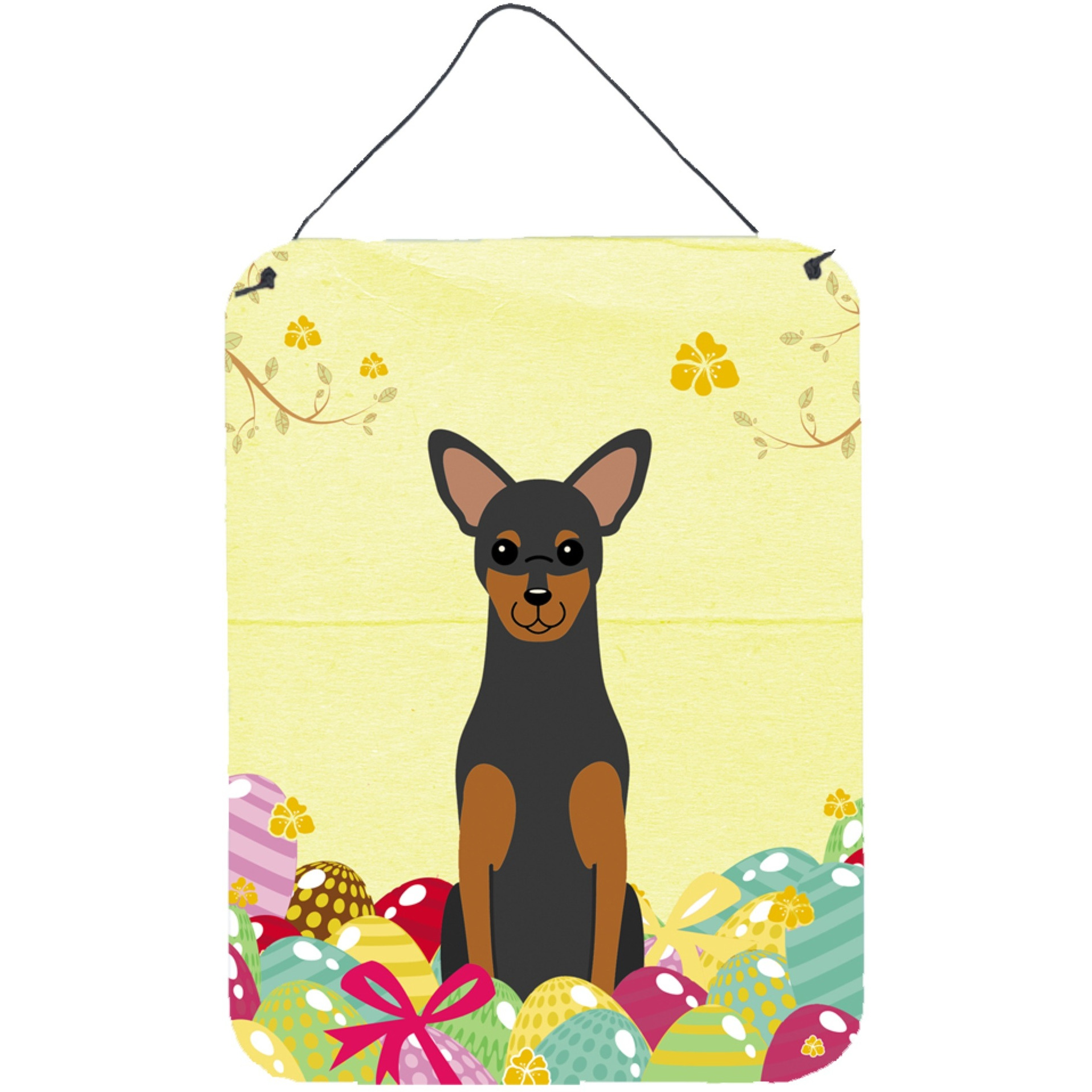 &quotCaroline's Treasures Easter Eggs Manchester Terrier Metal Print, 16 x 12, Multicolor"