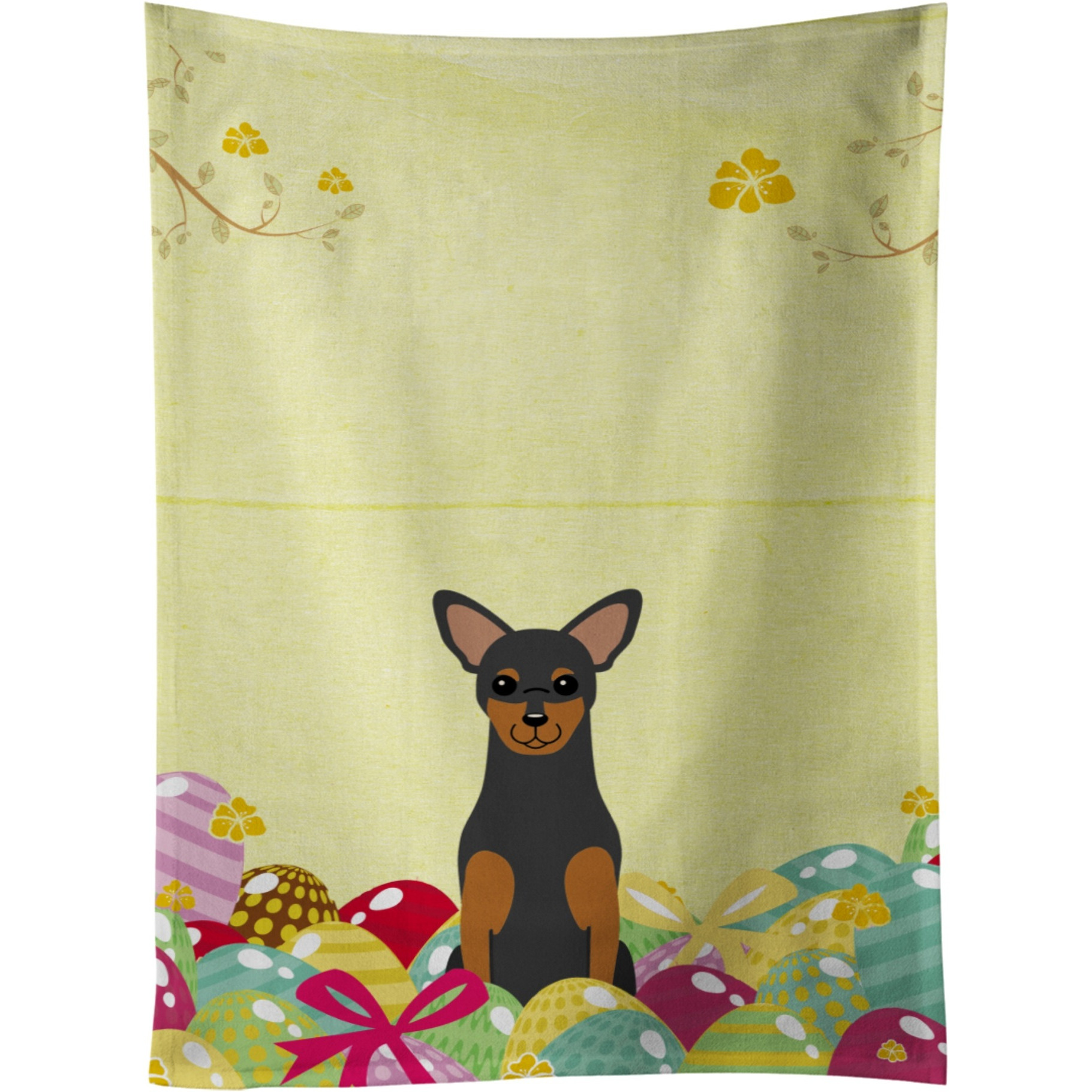 &quotCaroline's Treasures Easter Eggs Manchester Terrier Kitchen Towel, Multicolor, 25"" x 15"""
