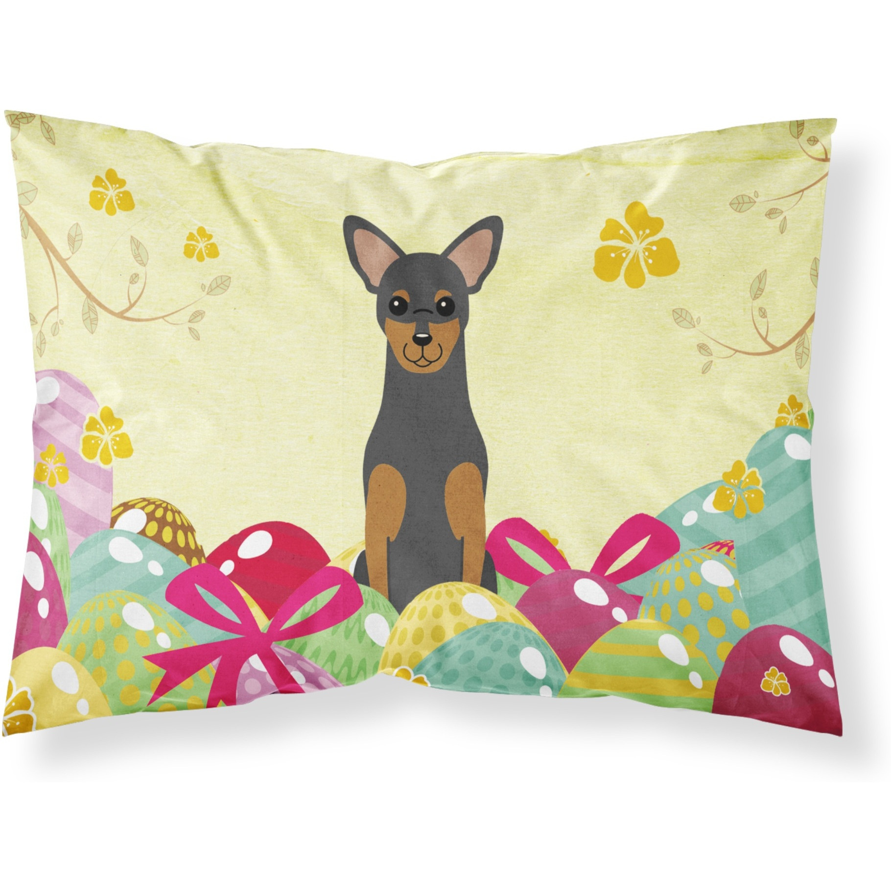 Easter Eggs Manchester Terrier Fabric Standard Pillowcase