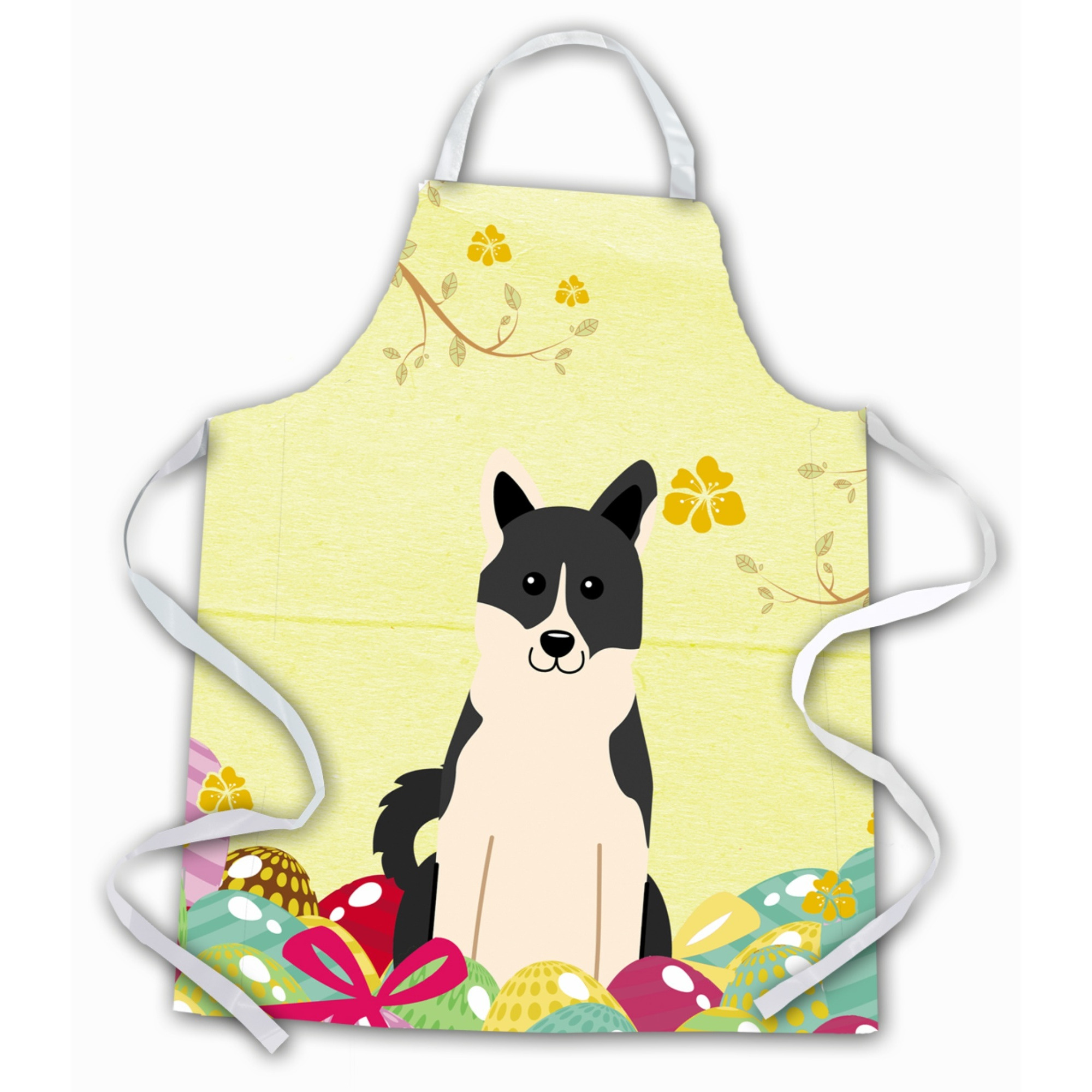 &quotCaroline's Treasures Easter Eggs Russo-European Laika Spitz Apron, Large, Multicolor"