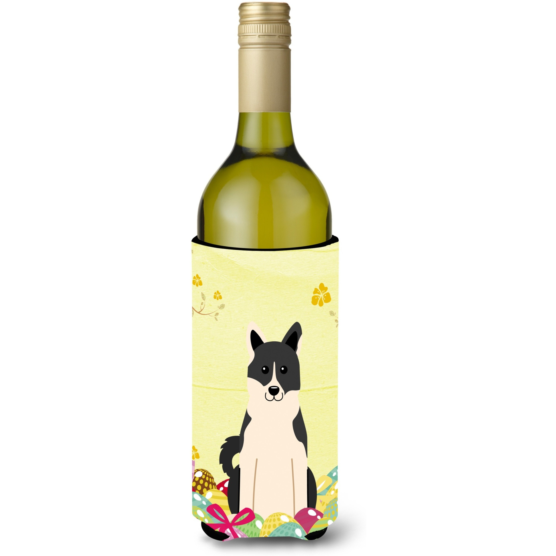 &quotCaroline's Treasures BB6029LITERK Easter Laika Spitz Wine Bottle Beverage Insulator Hugger, 750ml, Multicolor"