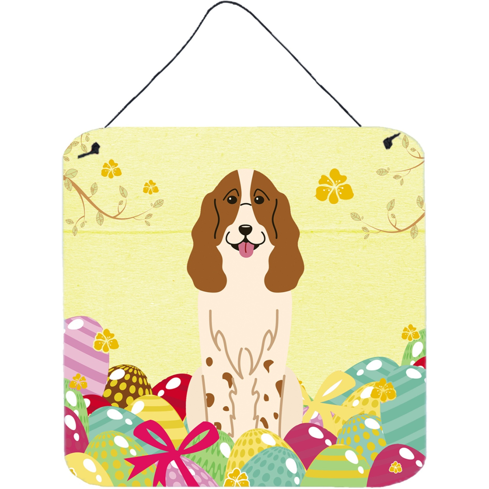 &quotCaroline's Treasures Easter Eggs Russian Spaniel Metal Print, 6 x 6, Multicolor"