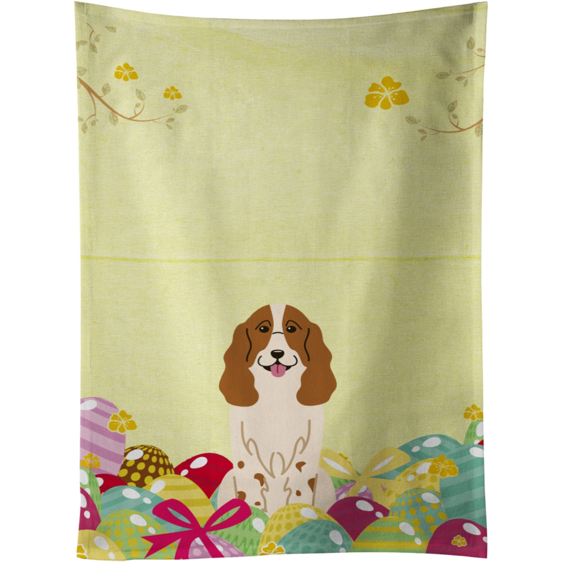 &quotCaroline's Treasures Easter Eggs Russian Spaniel Kitchen Towel, Multicolor, 25"" x 15"""