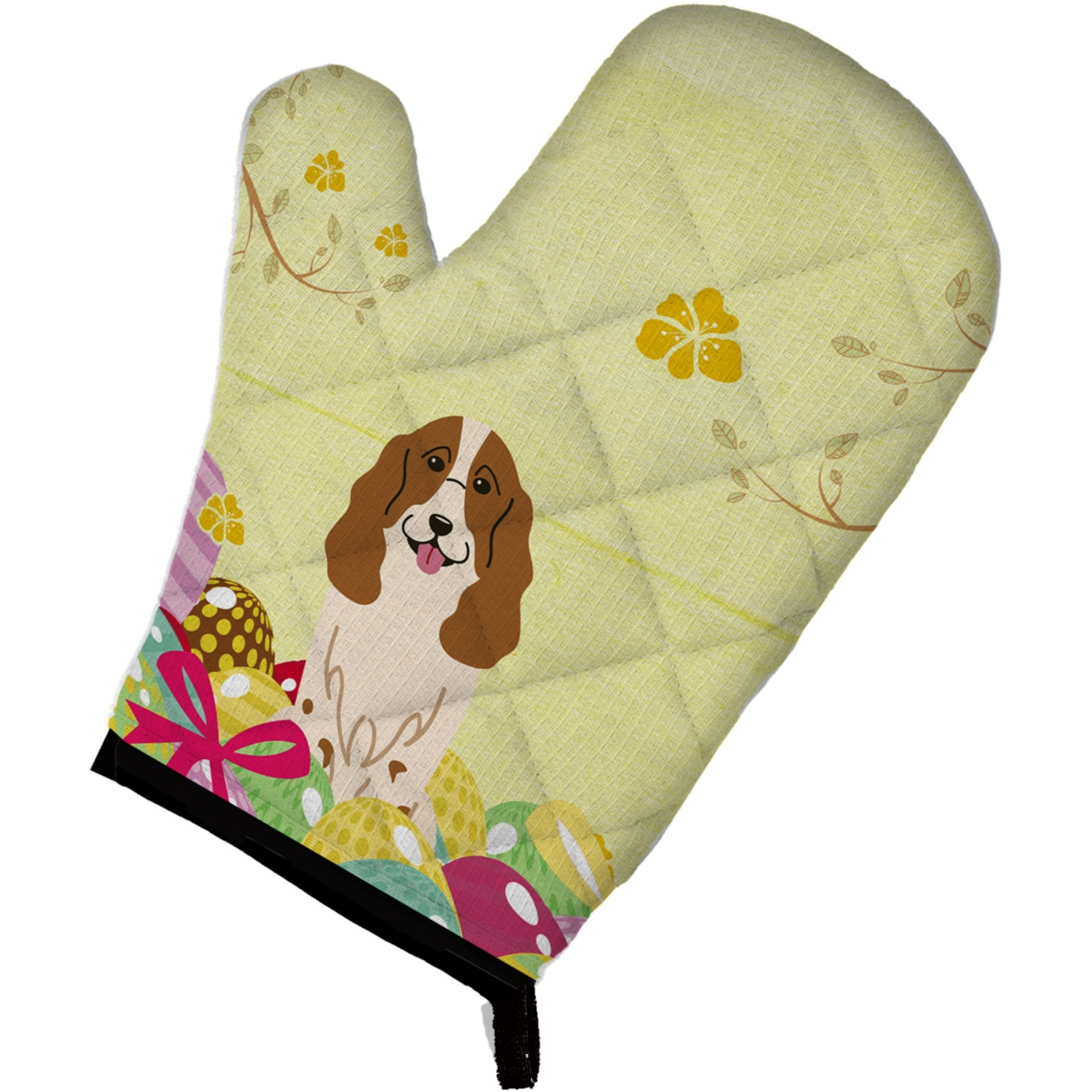 &quotCaroline's Treasures Easter Eggs Russian Spaniel Oven Mitt, Multicolor, 12"" x 8.5"""