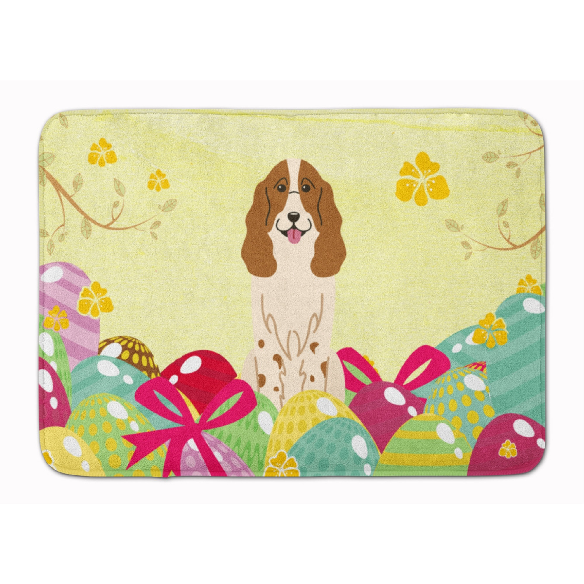 &quotCaroline's Treasures Easter Eggs Russian Spaniel Machine Washable Memory Foam Mat doormats, Multicolor"