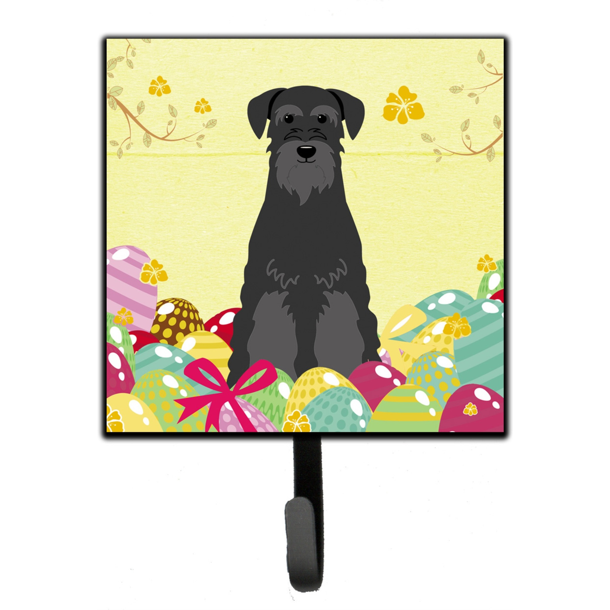 &quotCaroline's Treasures Easter Eggs Standard Schnauzer Black Wall Hook, Small, Multicolor"