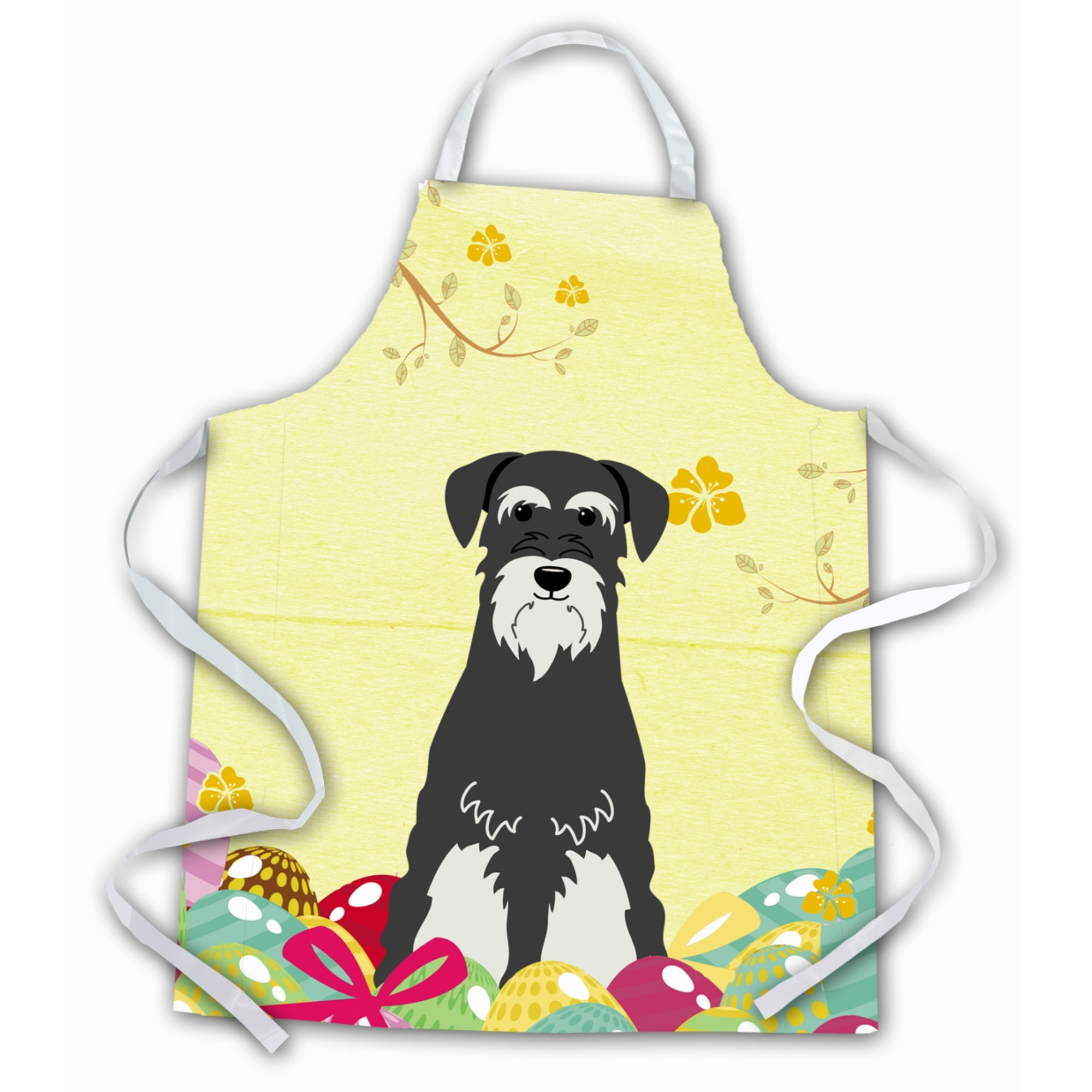 &quotCaroline's Treasures Easter Eggs Standard Schnauzer Salt & Pepper Apron, Large, Multicolor"