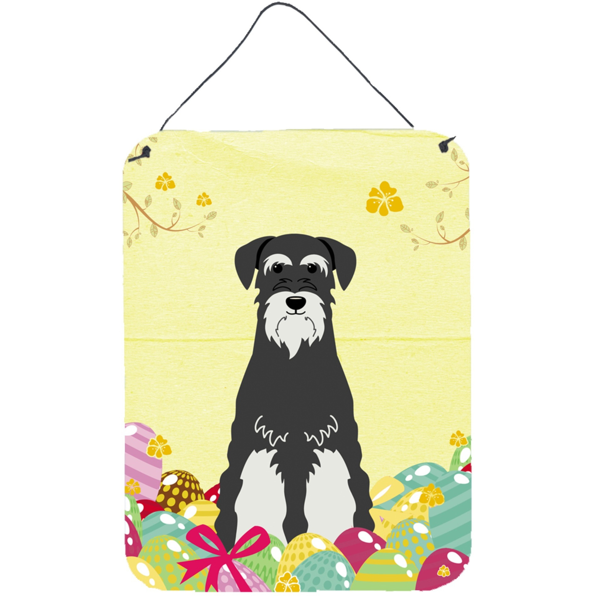 &quotCaroline's Treasures Eggs Salt and Pepper Easter Standard Schnauzer Metal Print, 16 x 12, Multicolor"