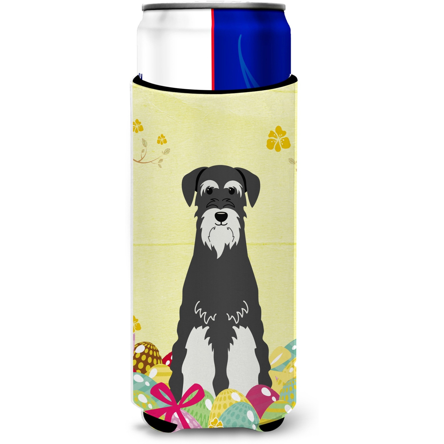 &quotCaroline's Treasures Easter Schnauzer Salt & Pepper Michelob Ultra Hugger For Slim Cans, Slim Can, Multicolor"