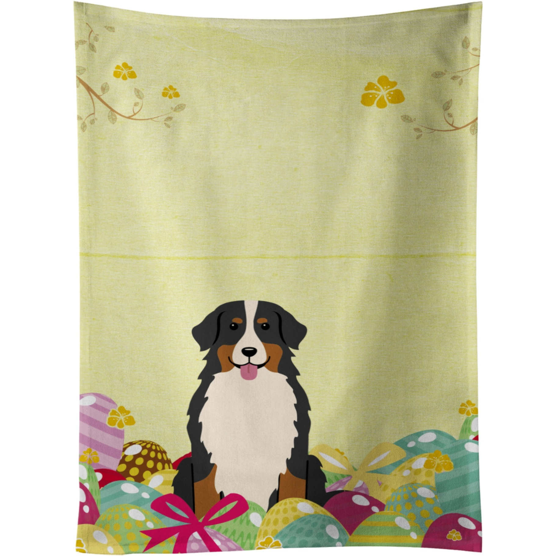 &quotCaroline's Treasures Easter Eggs Bernese Mountain Dog Kitchen Towel, Multicolor, 25"" x 15"""
