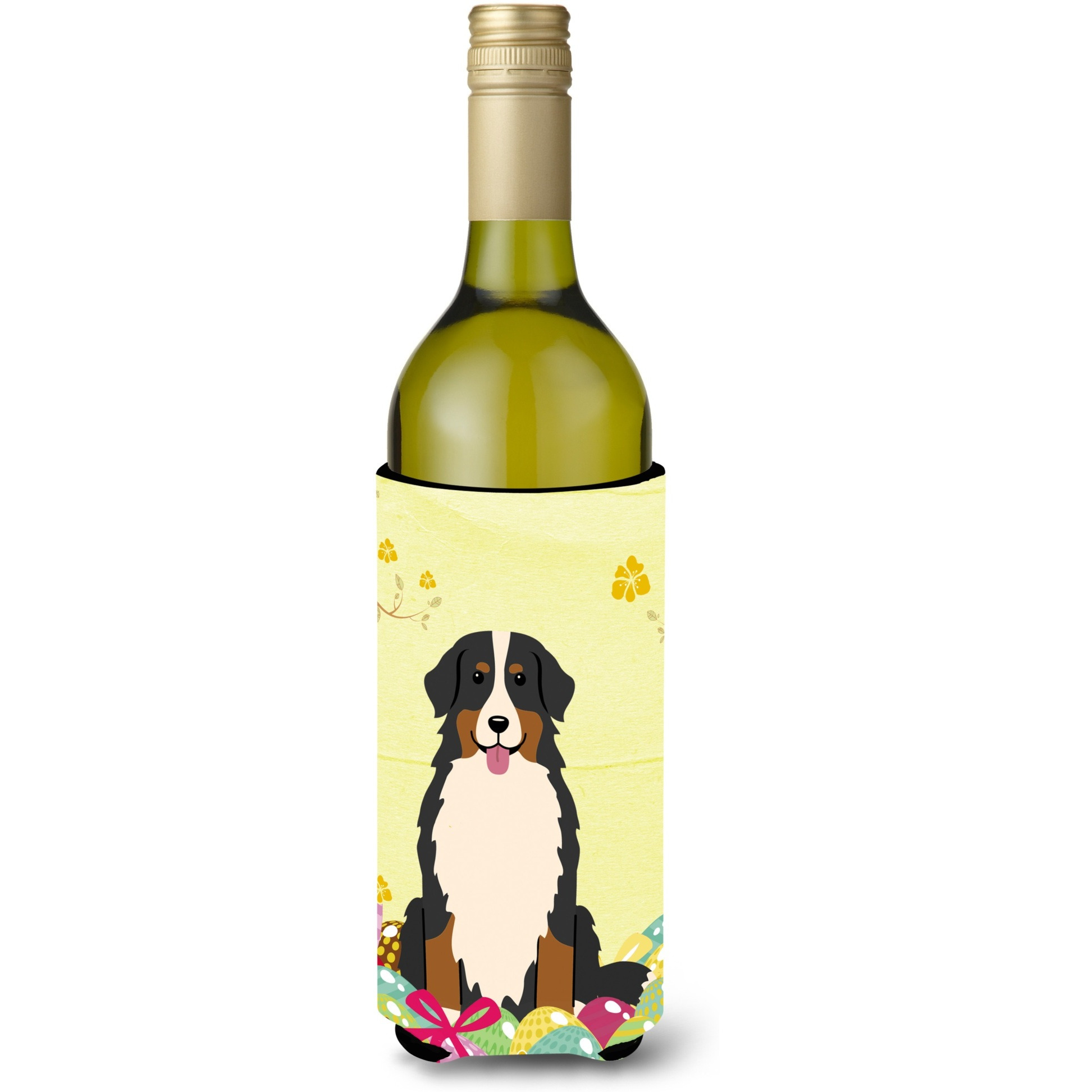 &quotCaroline's Treasures BB6036LITERK Easter Bernese Mountain Dog Wine Bottle Beverage Insulator Hugger, 750ml, Multicolor"