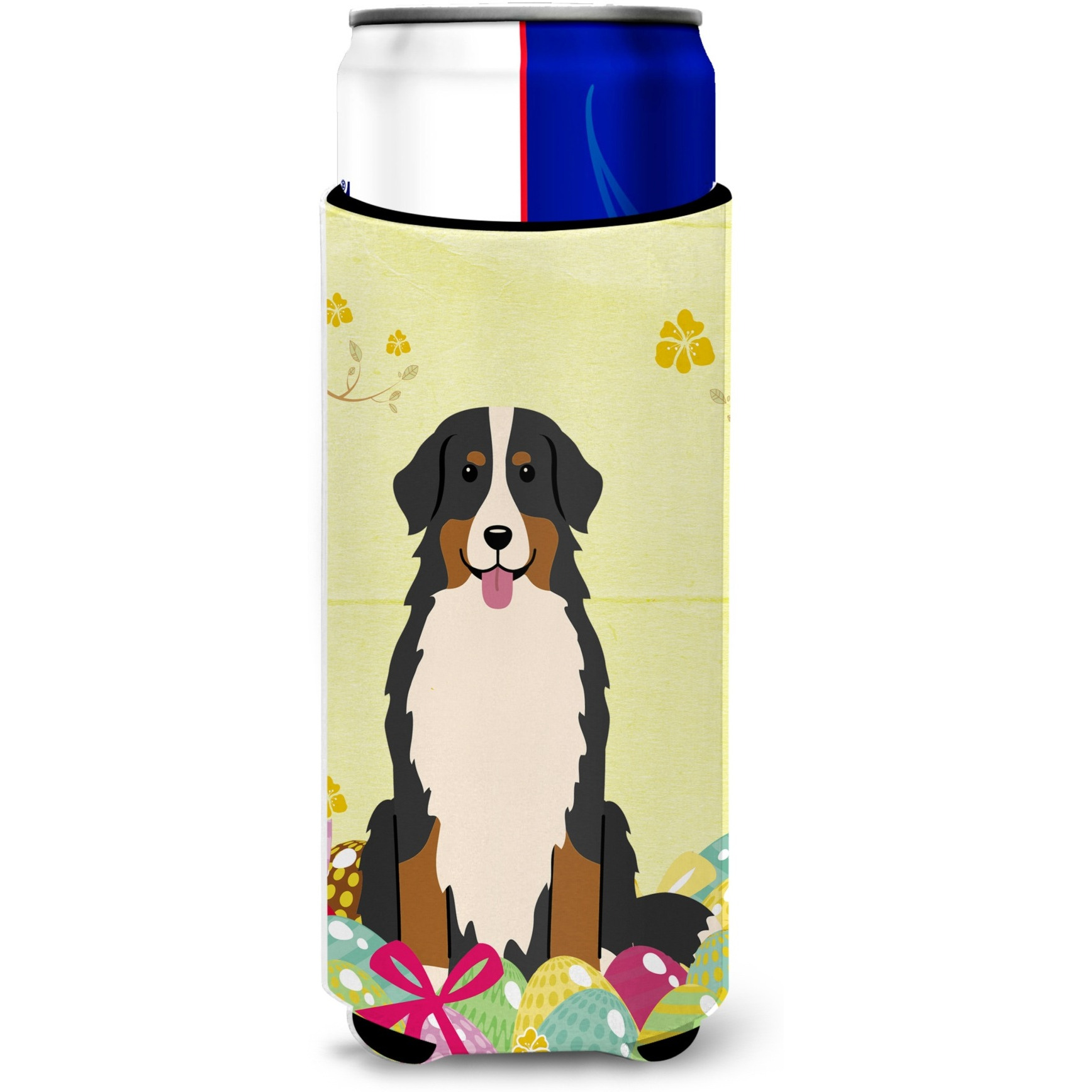 &quotCaroline's Treasures Easter Eggs Bernese Mountain Dog Michelob Ultra Hugger For Slim Cans, Slim Can, Multicolor"