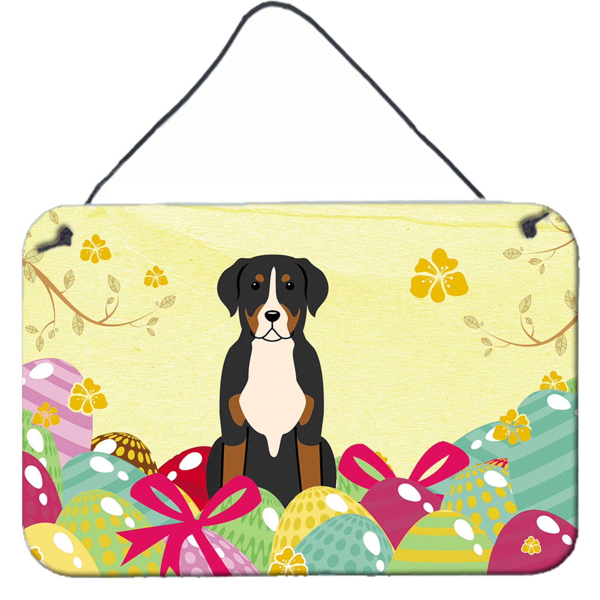 &quotCaroline's Treasures Easter Eggs Greater Swiss Mountain Dog Metal Print, 8"&quotH x 12"&quotW, Multicolor"
