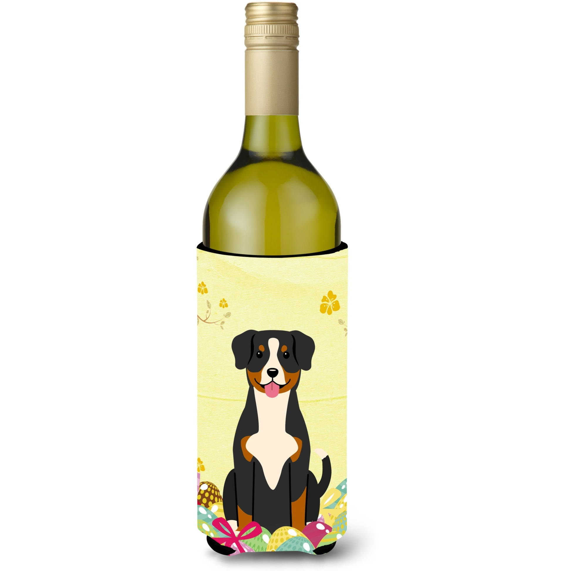 &quotCaroline's Treasures BB6038LITERK Easter Eggs Entlebucher Wine Bottle Beverage Insulator Hugger, 750ml, Multicolor"