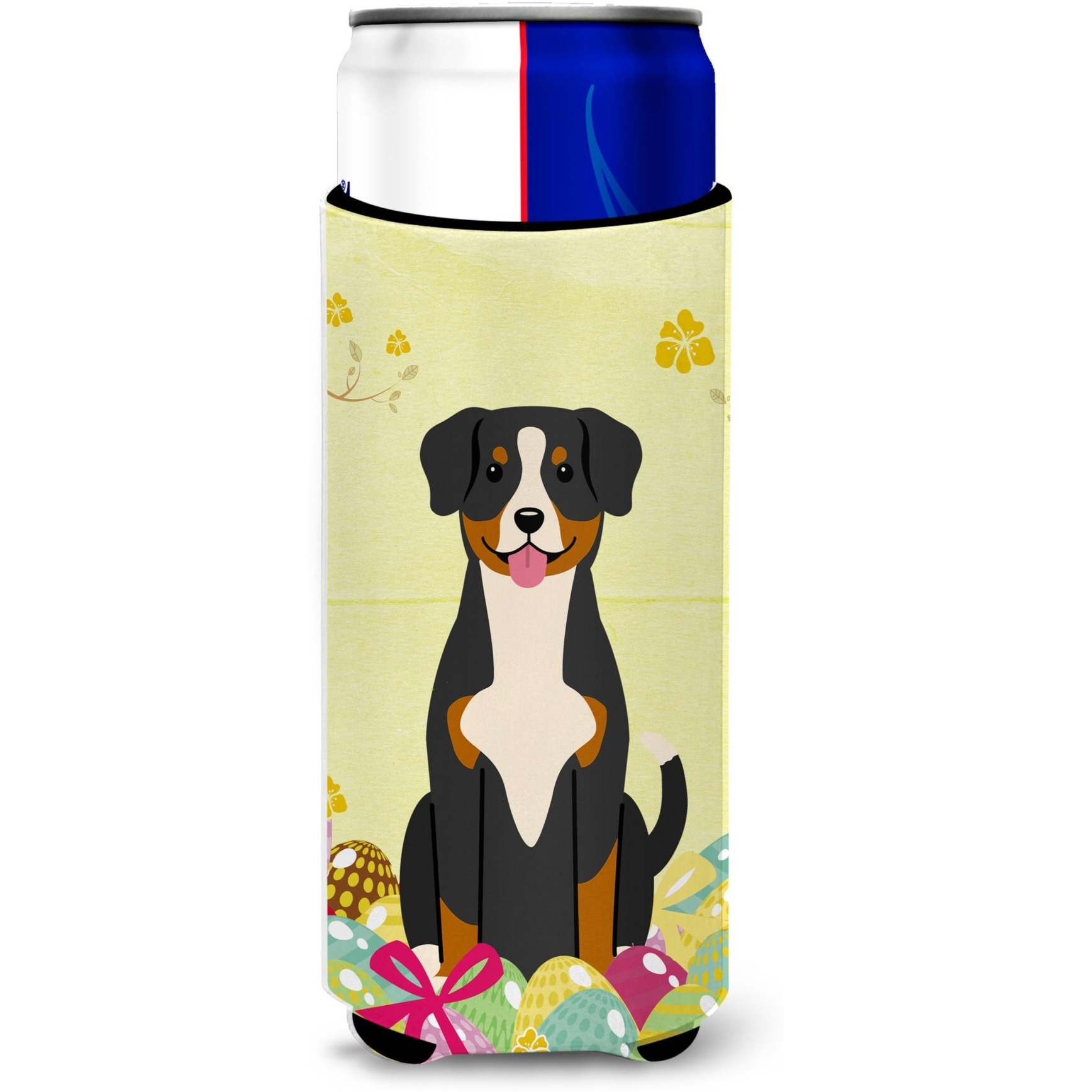 &quotCaroline's Treasures Easter Eggs Entlebucher Michelob Ultra Hugger For Slim Cans, Slim Can, Multicolor"