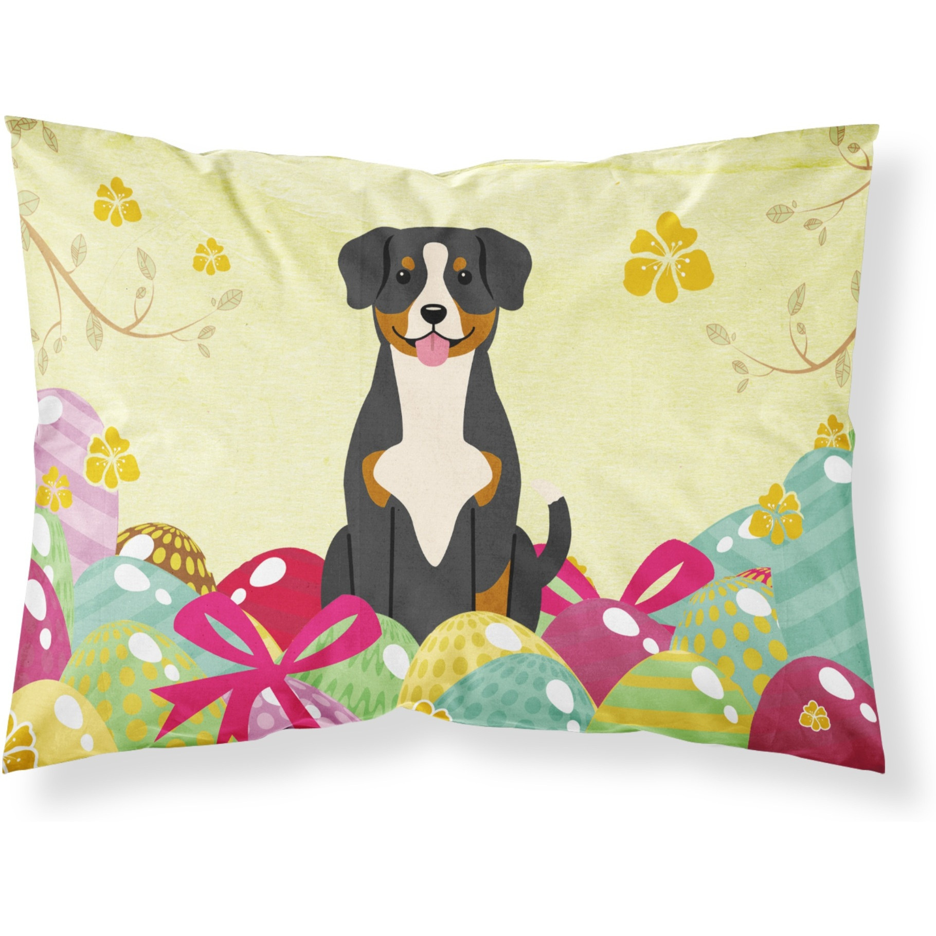 Easter Eggs Entlebucher Fabric Standard Pillowcase