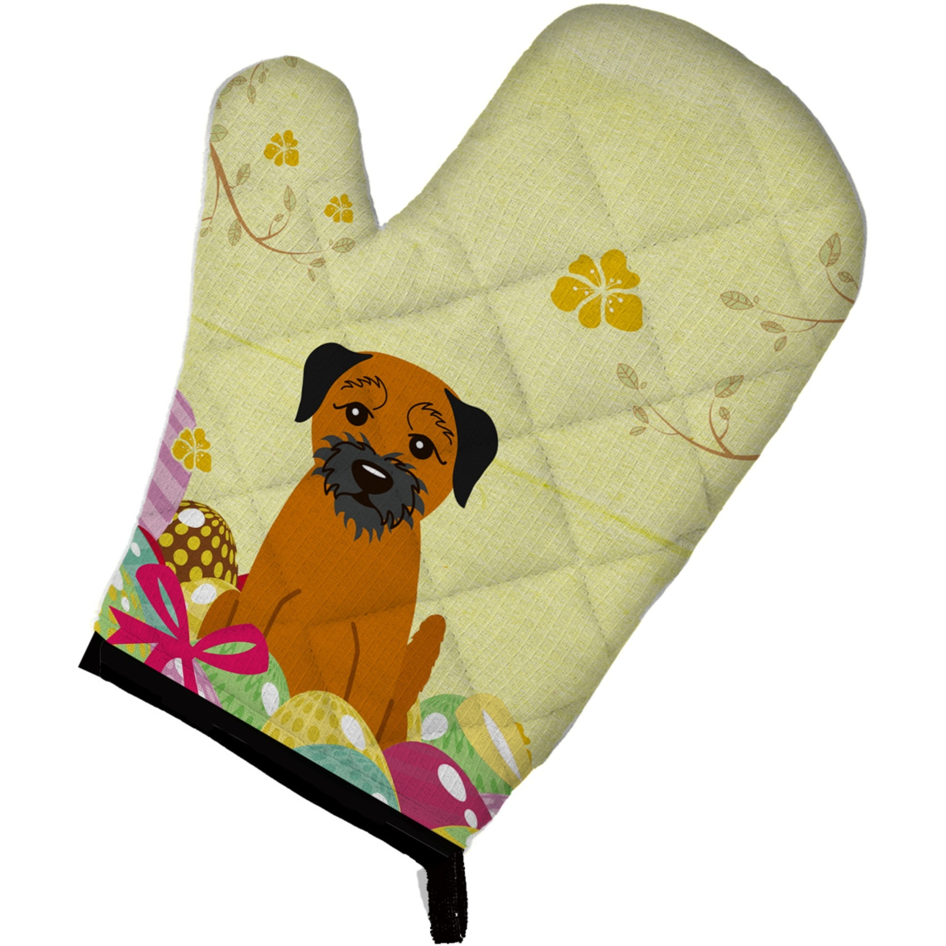 &quotCaroline's Treasures Easter Eggs Border Terrier Oven Mitt, Multicolor, 12"" x 8.5"""