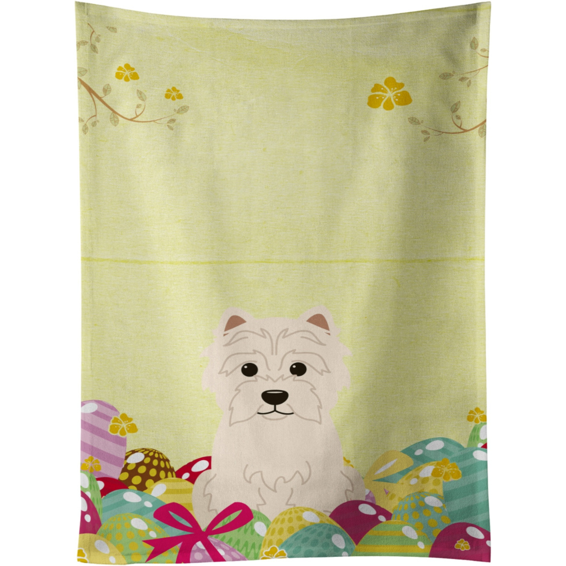 &quotCaroline's Treasures Easter Eggs Westie Kitchen Towel, Multicolor, 25"" x 15"""