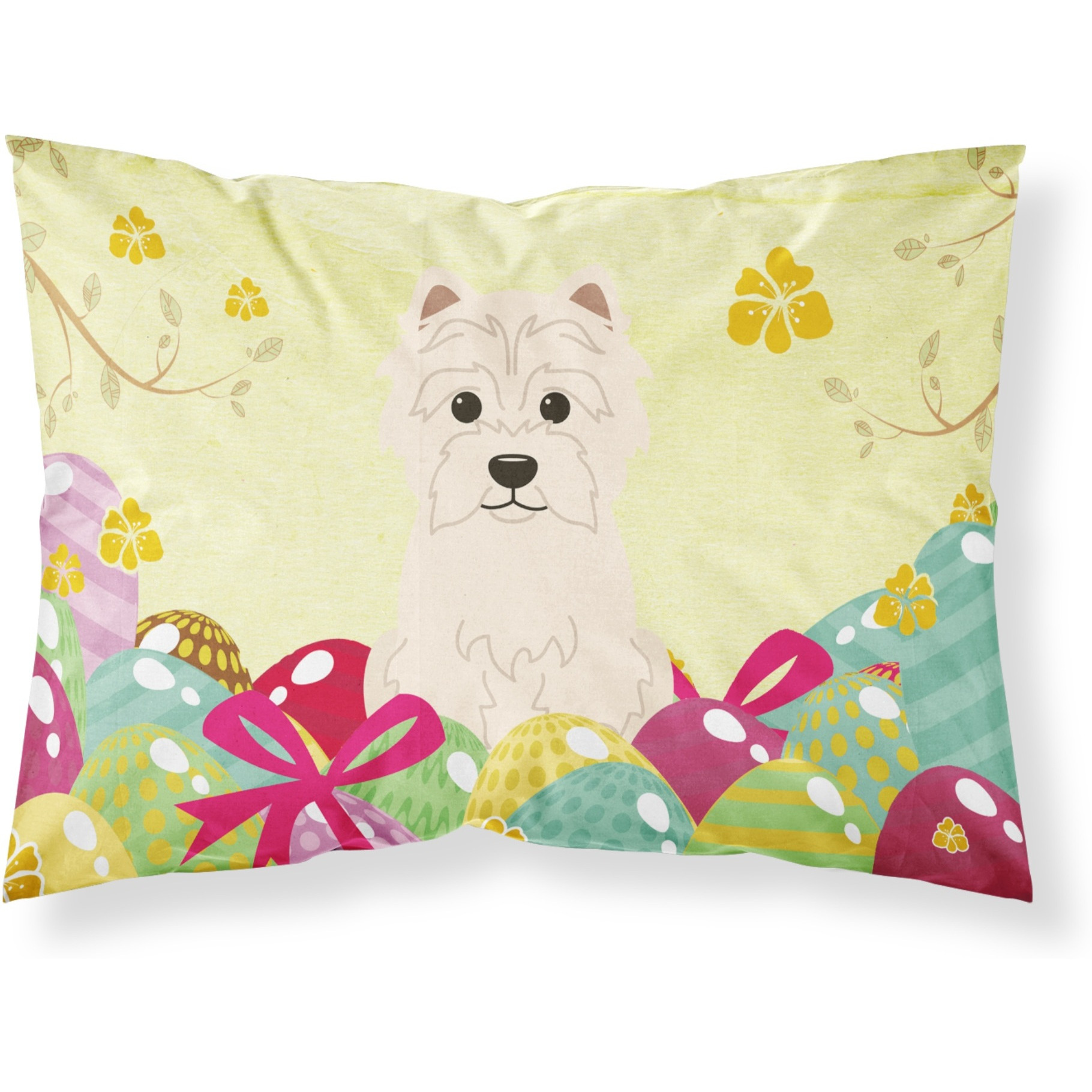 Easter Eggs Westie Fabric Standard Pillowcase