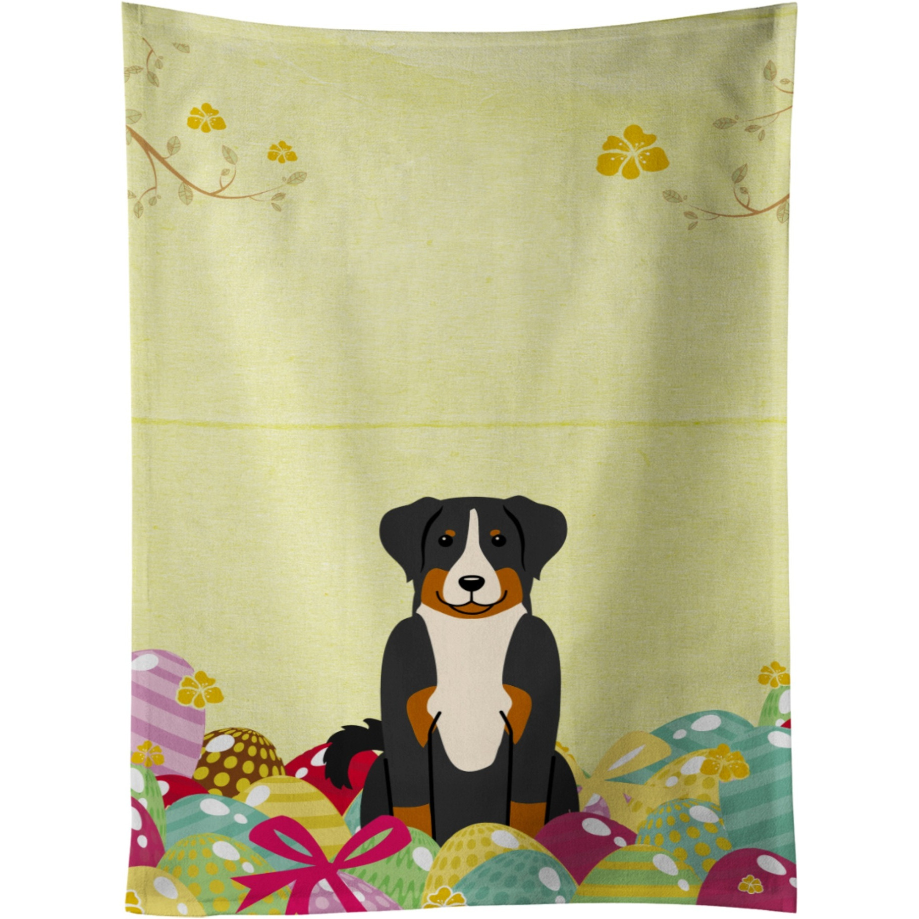 &quotCaroline's Treasures Easter Eggs Appenzeller Sennenhund Kitchen Towel, Multicolor, 25"" x 15"""