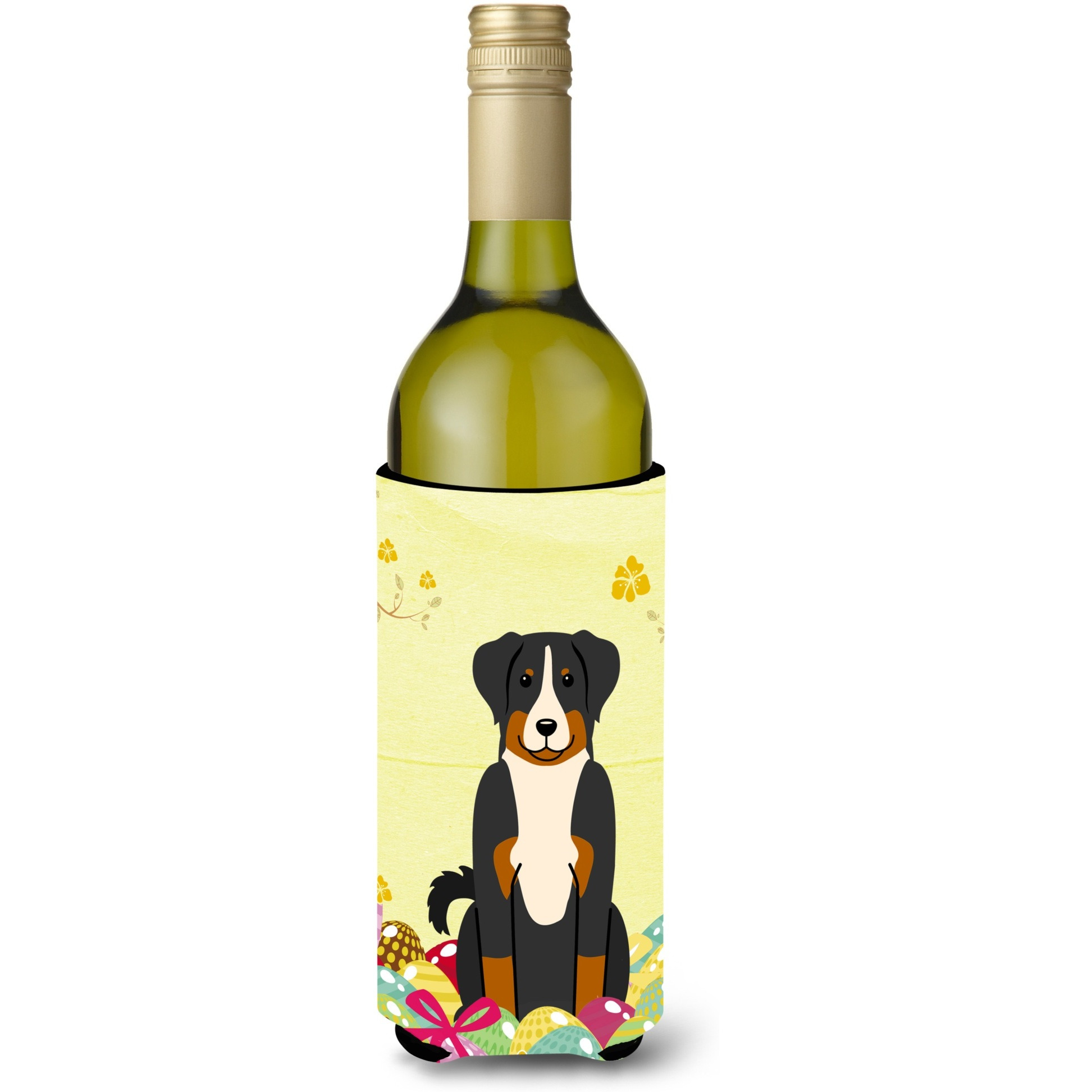 &quotCaroline's Treasures BB6043LITERK Easter Appenzeller Sennenhund Wine Bottle Beverage Insulator Hugger, 750ml, Multicolor"