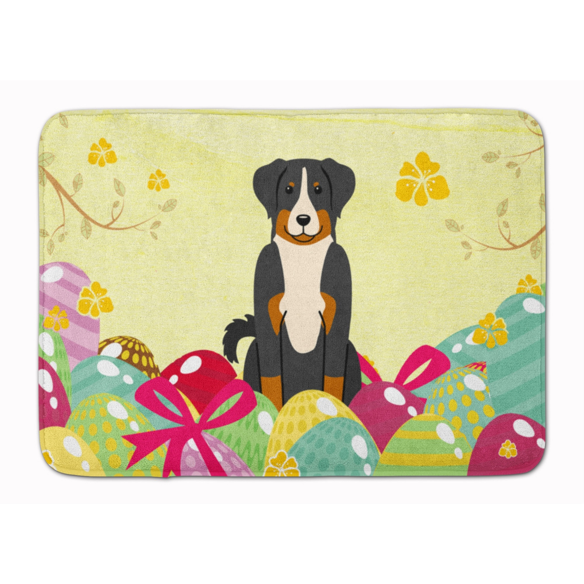 &quotCaroline's Treasures Easter Eggs Appenzeller Sennenhund Machine Washable Memory Foam Mat doormats, Multicolor"
