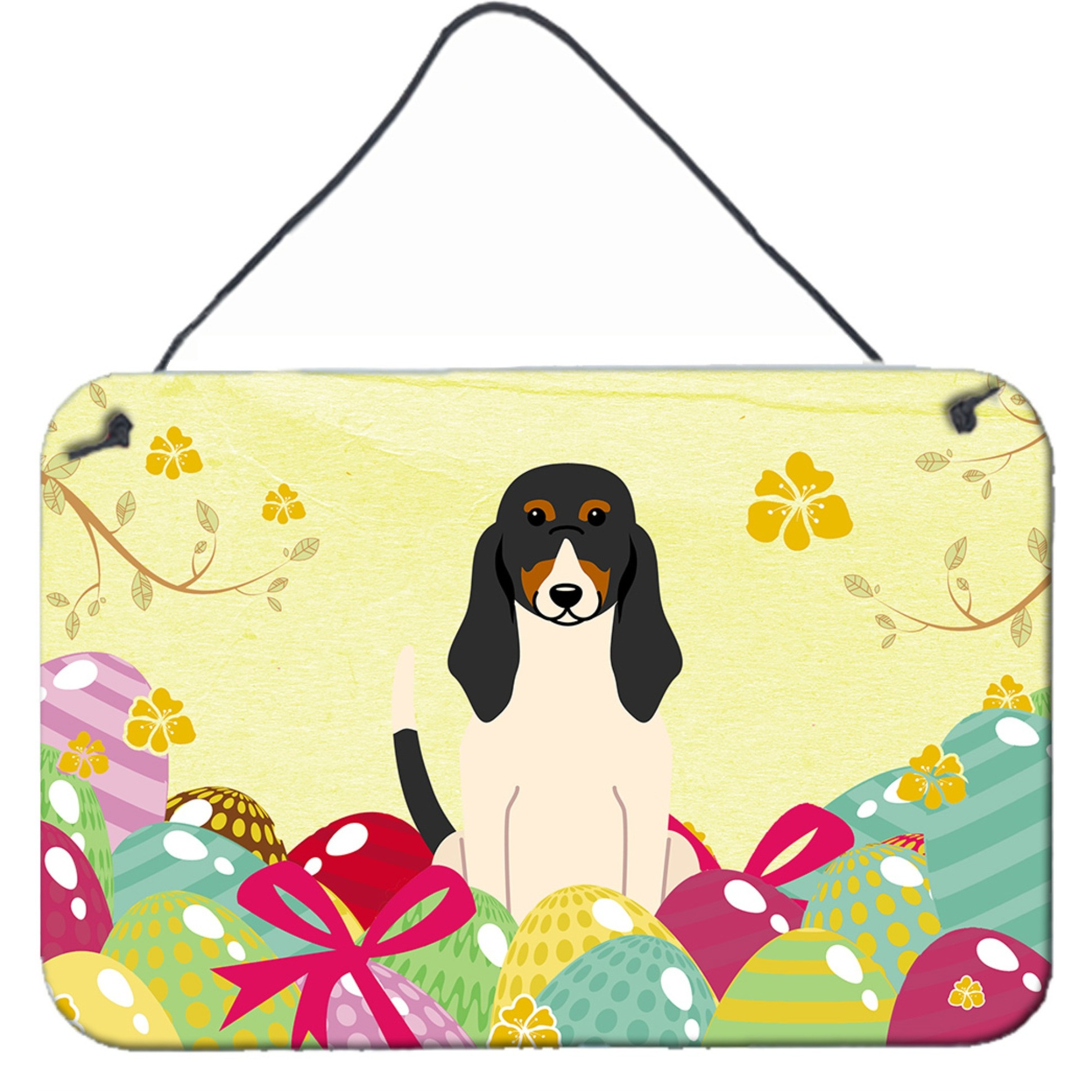 &quotCaroline's Treasures Easter Eggs Swiss Hound Metal Print, 8"&quotH x 12"&quotW, Multicolor"