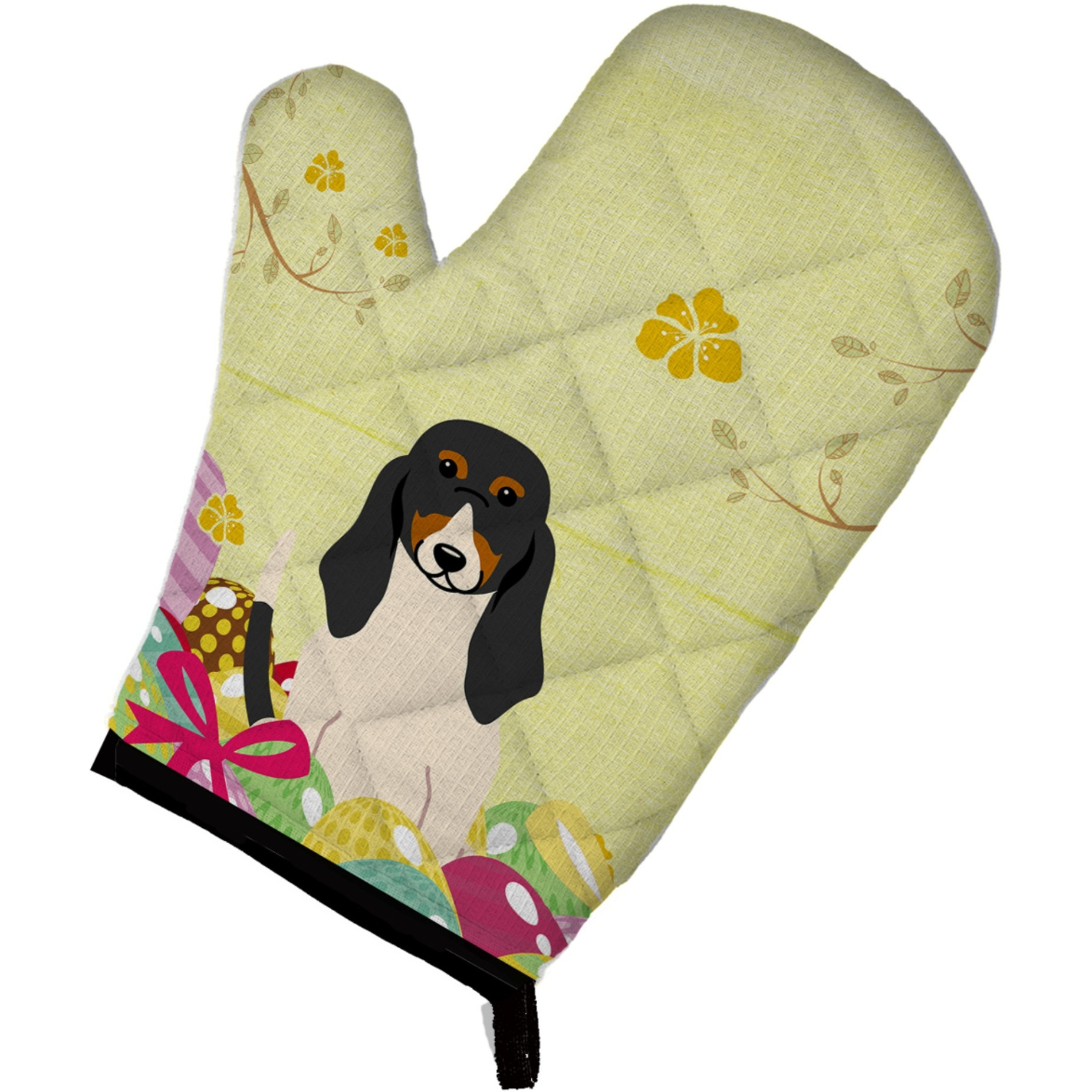 &quotCaroline's Treasures Easter Eggs Swiss Hound Oven Mitt, Multicolor, 12"" x 8.5"""