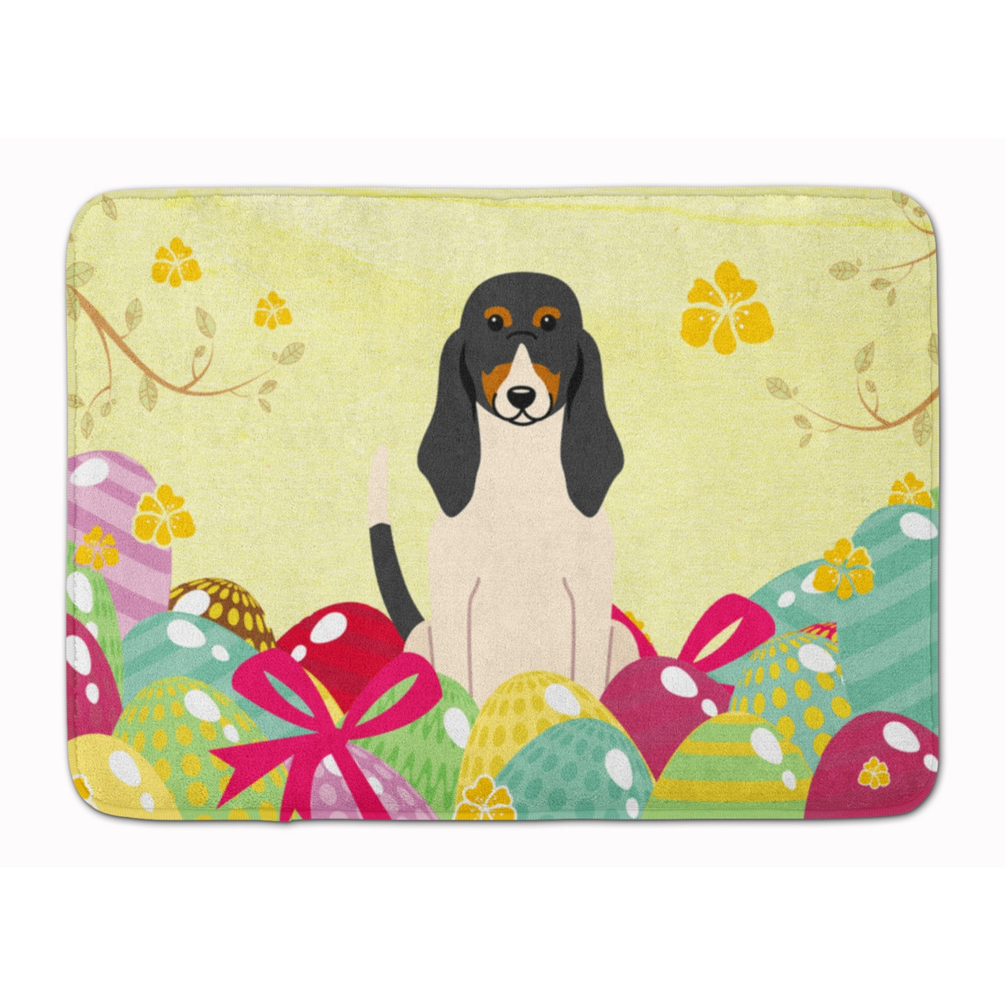 &quotCaroline's Treasures Easter Eggs Swiss Hound Machine Washable Memory Foam Mat doormats, Multicolor"