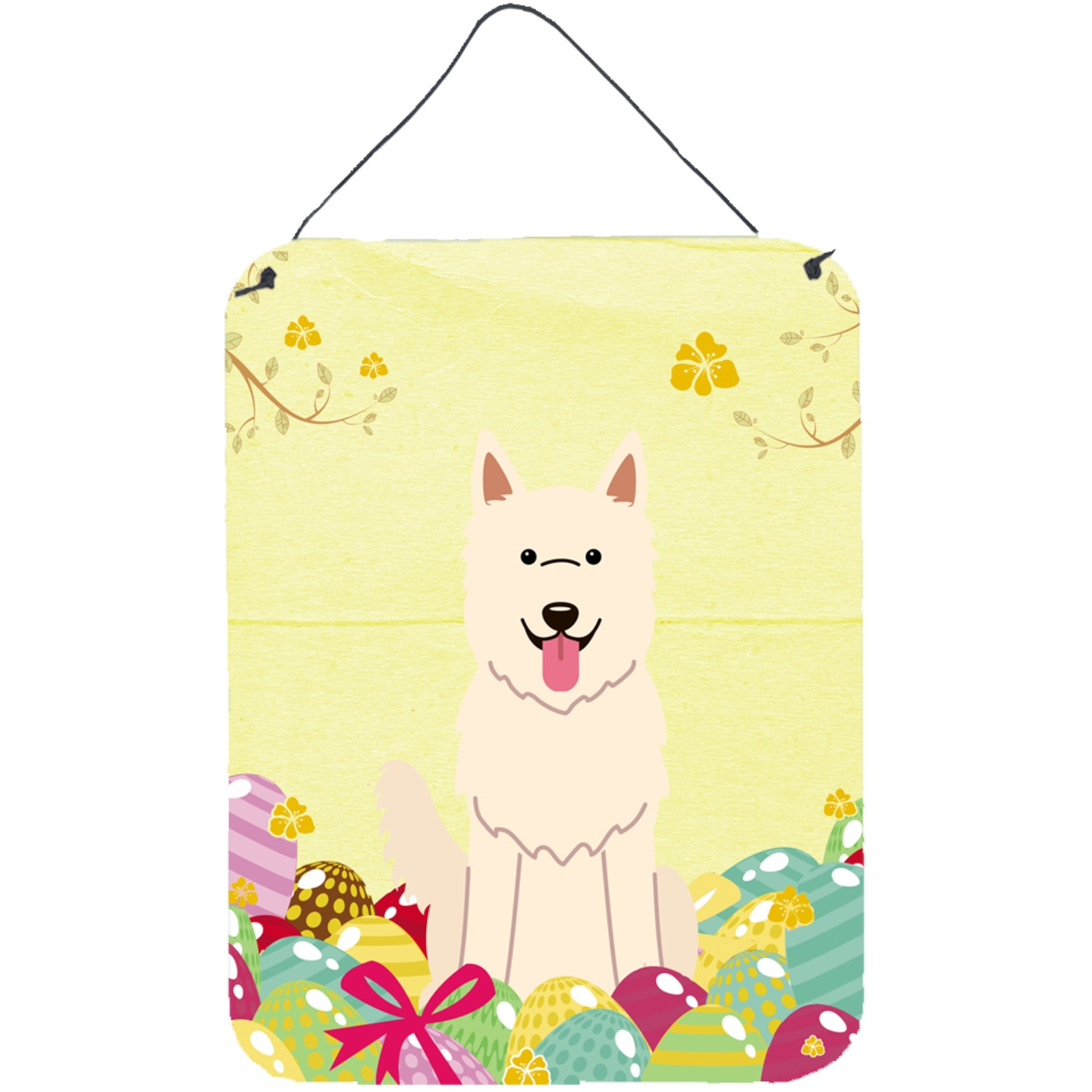 &quotCaroline's Treasures Easter Eggs White German Shepherd Metal Print, 16 x 12, Multicolor"