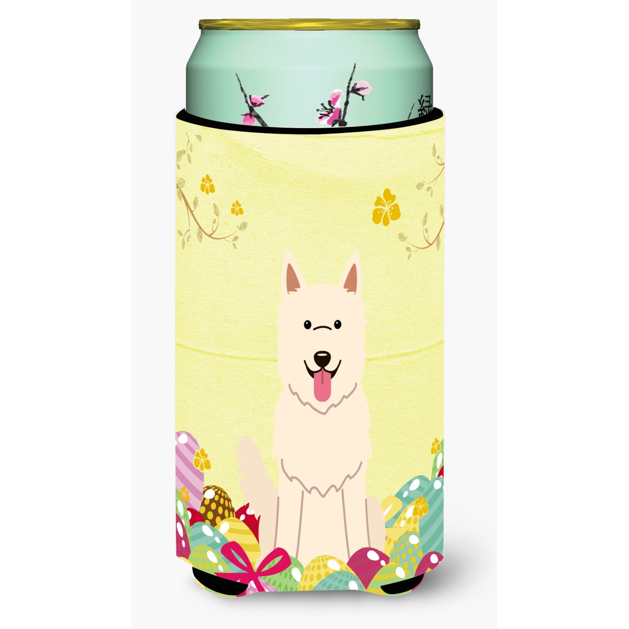 &quotCaroline's Treasures Easter Eggs White German Shepherd Tall Boy Beverage Insulator Hugger, Multicolor"