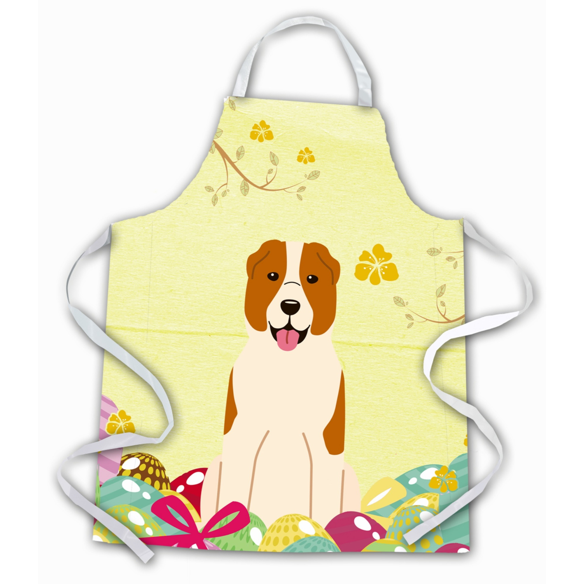 &quotCaroline's Treasures Easter Eggs Central Asian Shepherd Dog Apron, Large, Multicolor"
