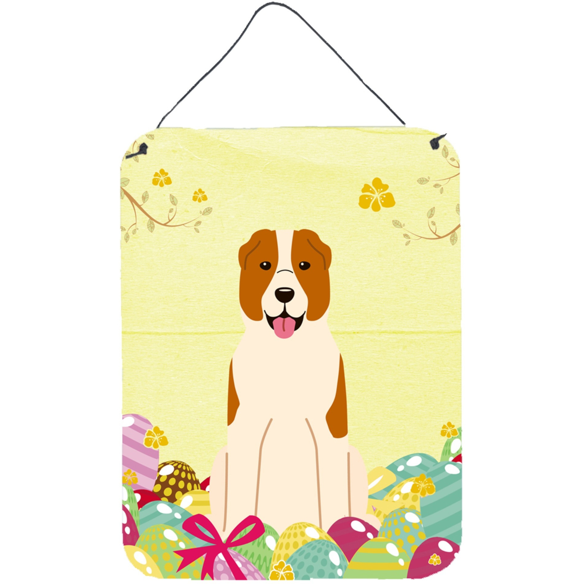 &quotCaroline's Treasures Easter Eggs Central Asian Shepherd Dog Metal Print, 16 x 12, Multicolor"