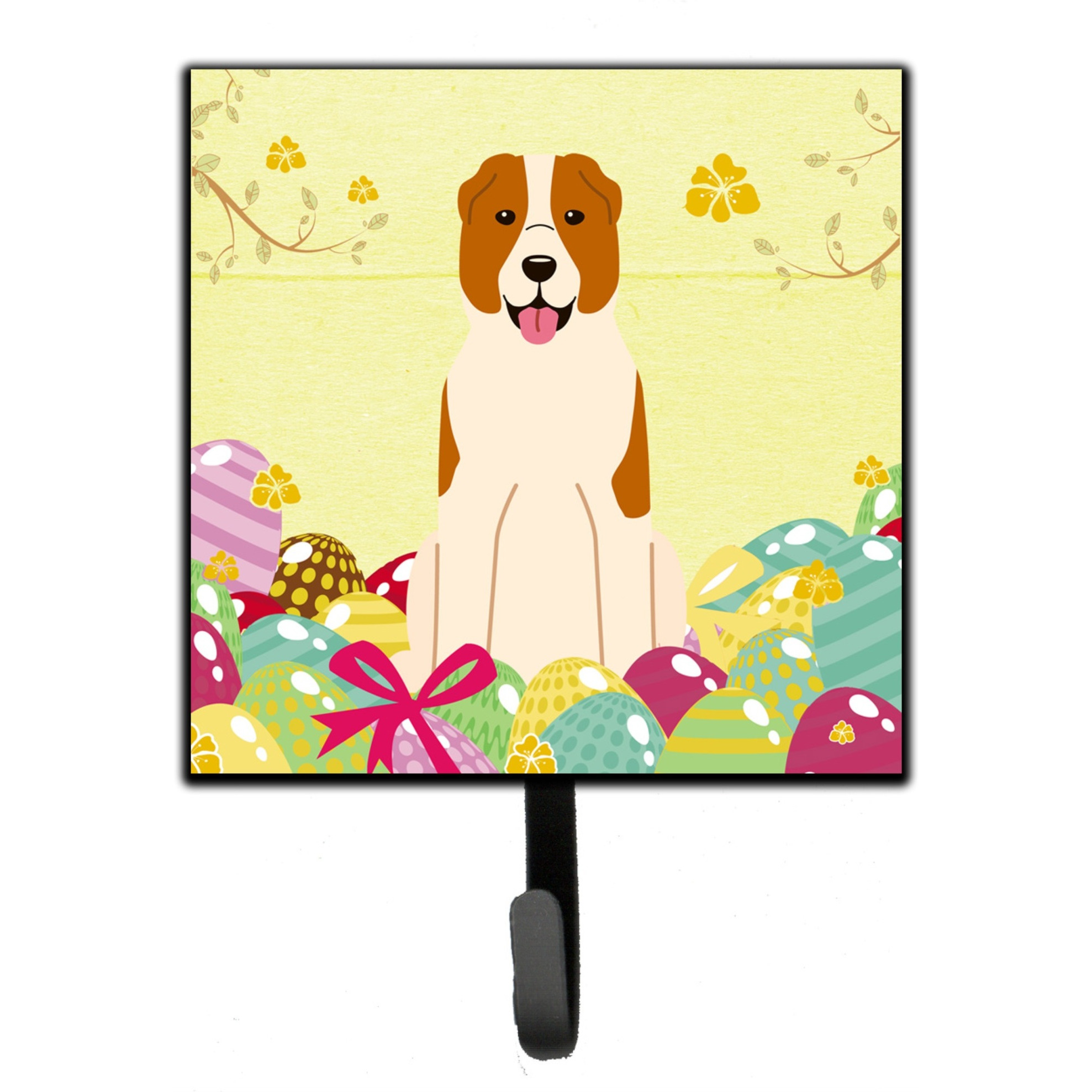 &quotCaroline's Treasures Easter Eggs Central Asian Shepherd Dog Wall Hook, Small, Multicolor"