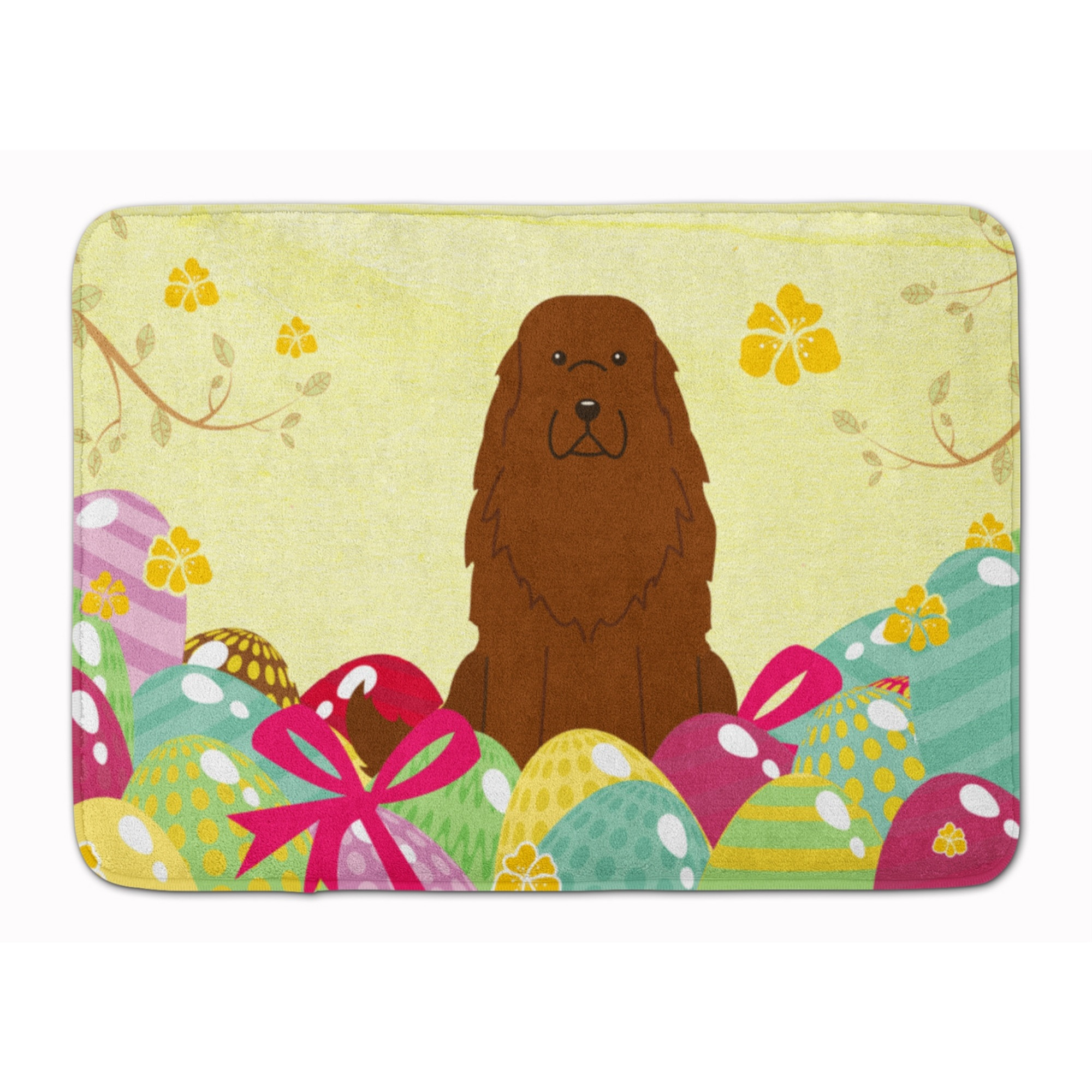 &quotCaroline's Treasures Easter Eggs Caucasian Shepherd Dog Machine Washable Memory Foam Mat doormats, Multicolor"