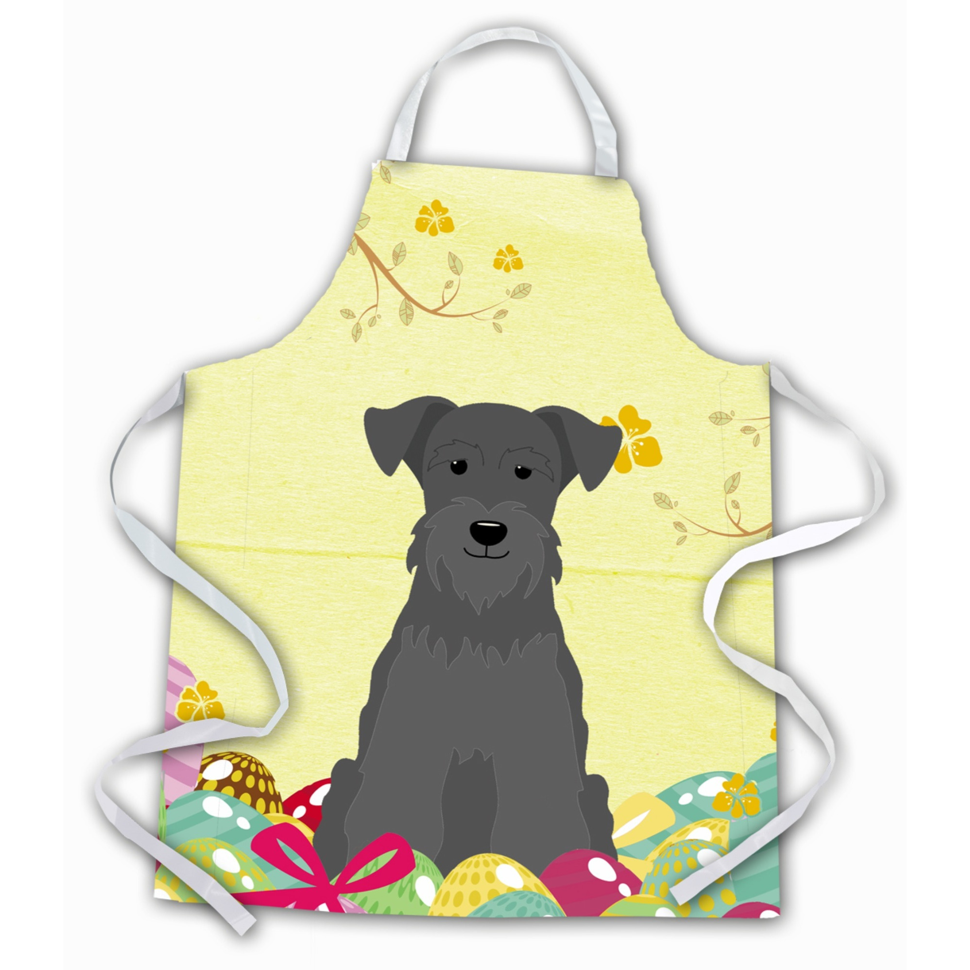 &quotCaroline's Treasures Easter Eggs Miniature Schanuzer black Apron, Large, Multicolor"