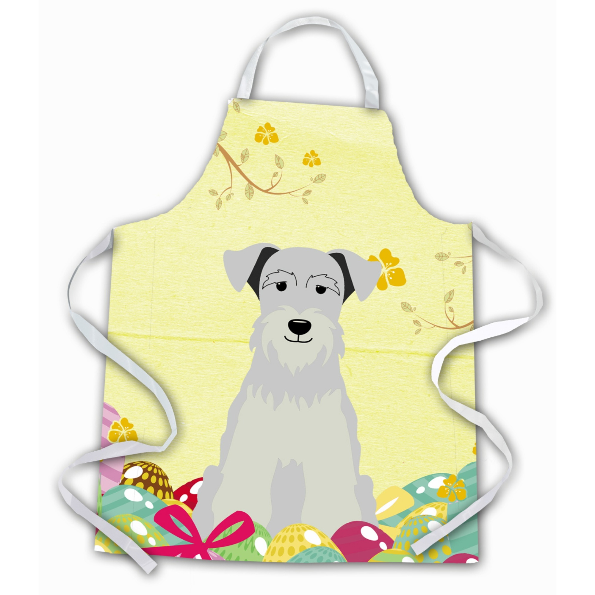 &quotCaroline's Treasures Easter Eggs Miniature Schanuzer White Apron, Large, Multicolor"