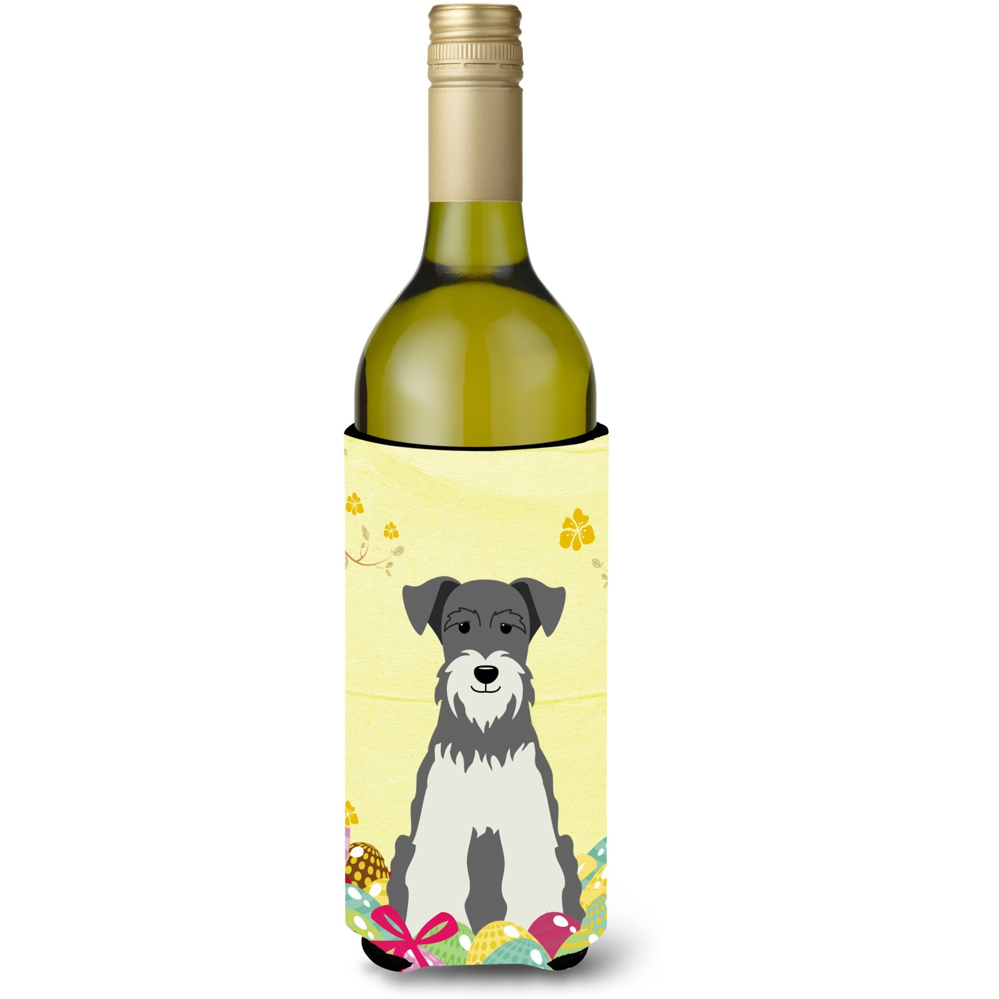 &quotCaroline's Treasures BB6054LITERK Easter Schnauzer Salt Pepper Wine Bottle Beverage Insulator Hugger, 750ml, Multicolor"