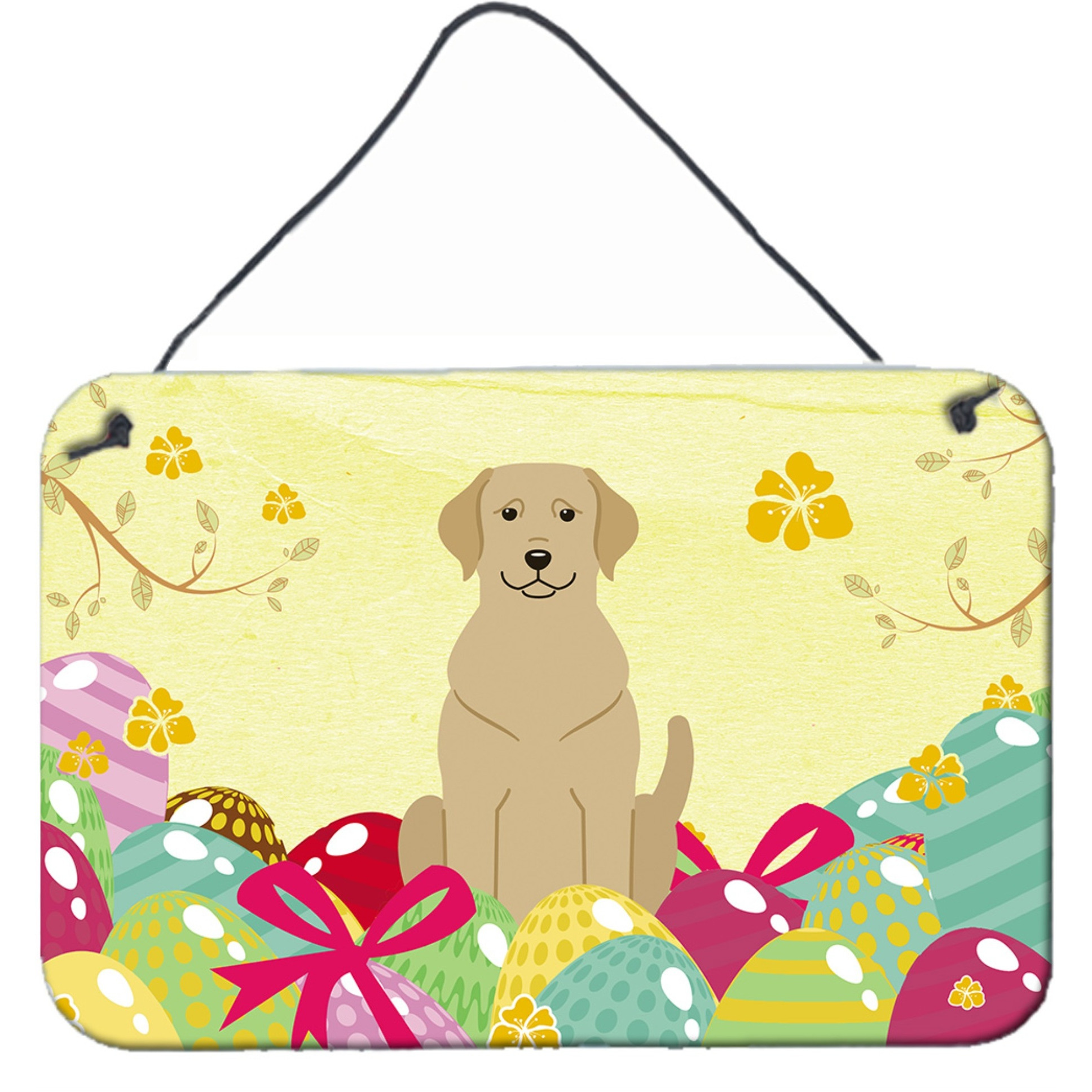 &quotCaroline's Treasures Easter Eggs Yellow Labrador Metal Print, 8"&quotH x 12"&quotW, Multicolor"