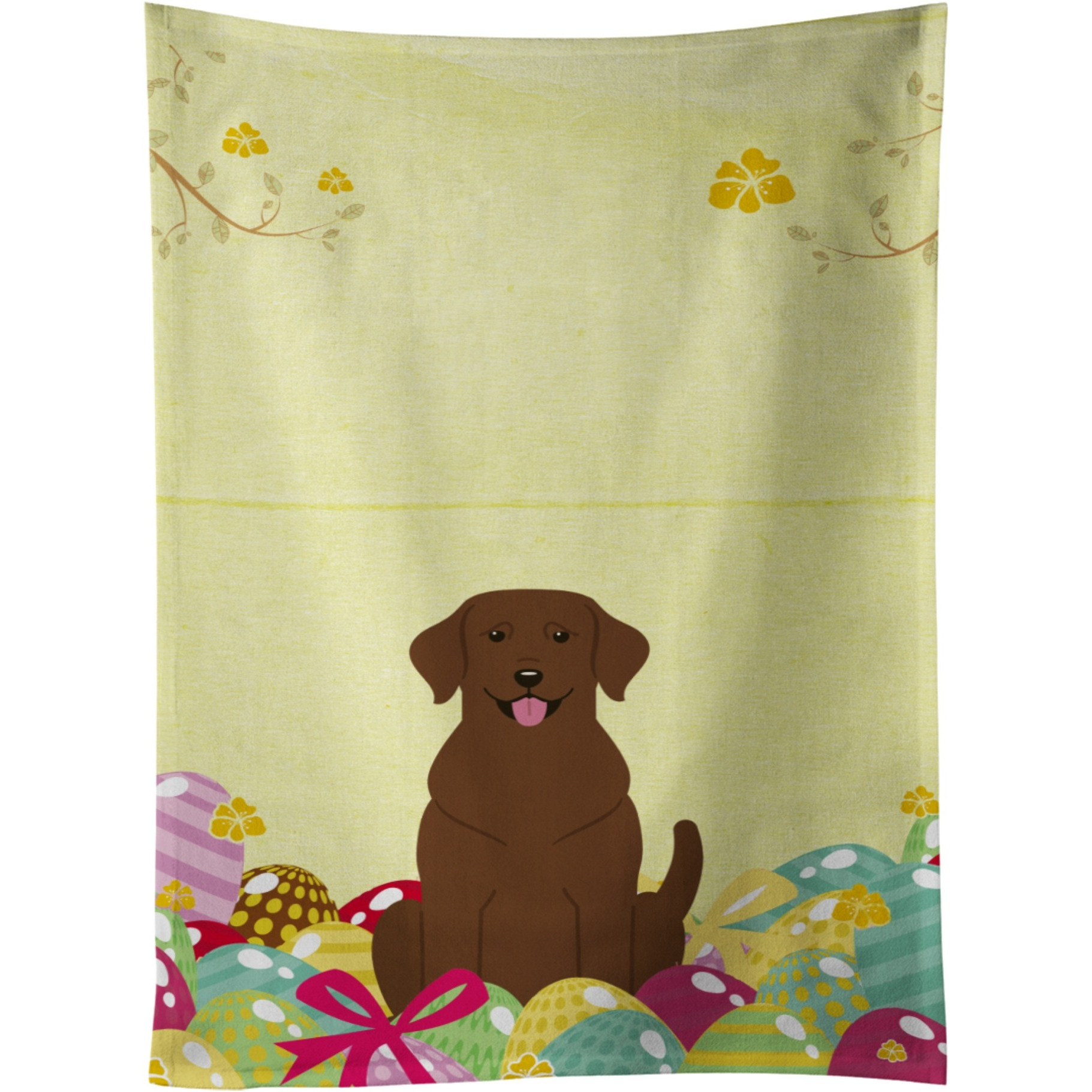 &quotCaroline's Treasures Easter Eggs Chocolate Labrador Kitchen Towel, Multicolor, 25"" x 15"""