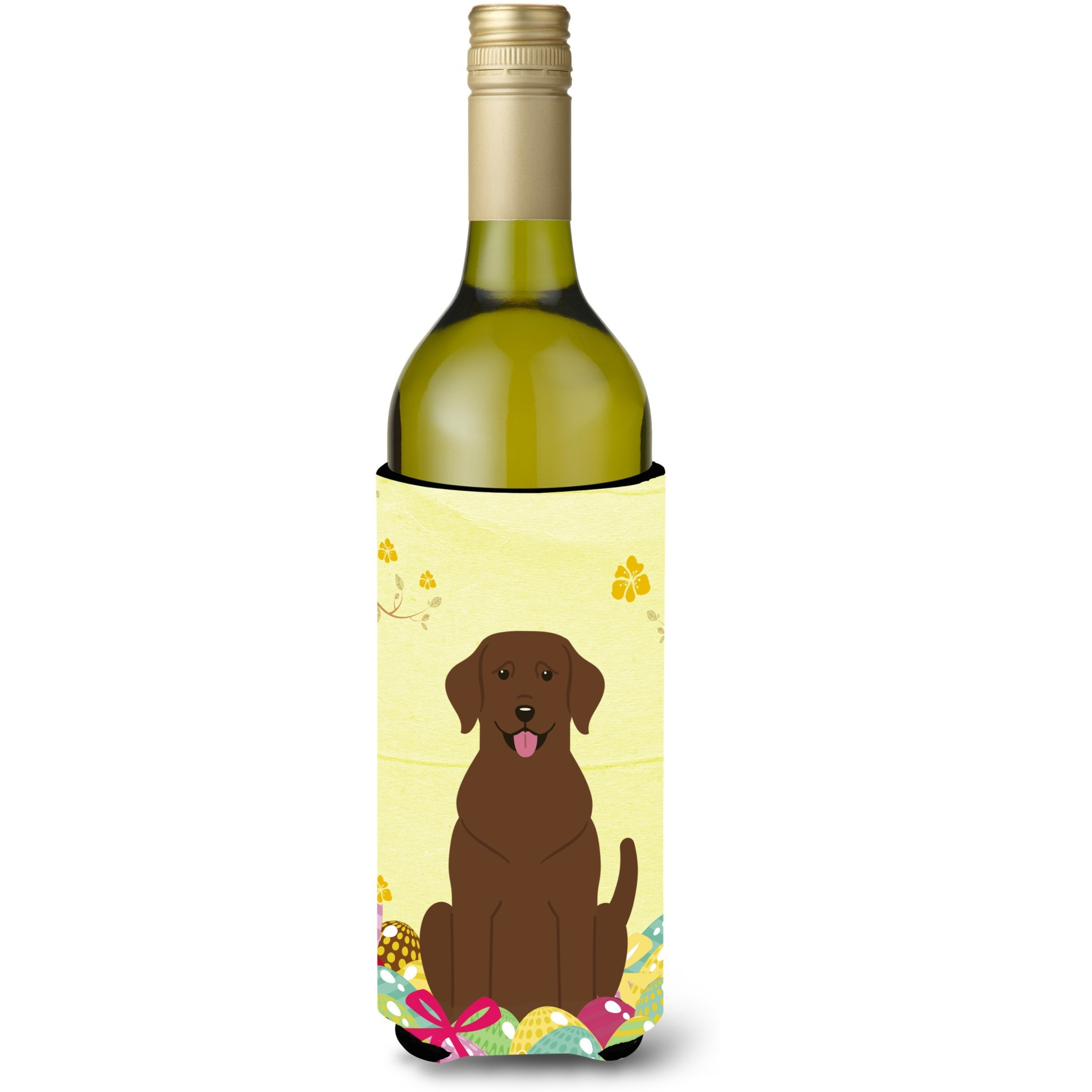 &quotCaroline's Treasures BB6056LITERK Easter Eggs Chocolate Labrador Wine Bottle Beverage Insulator Hugger, 750ml, Multicolor"