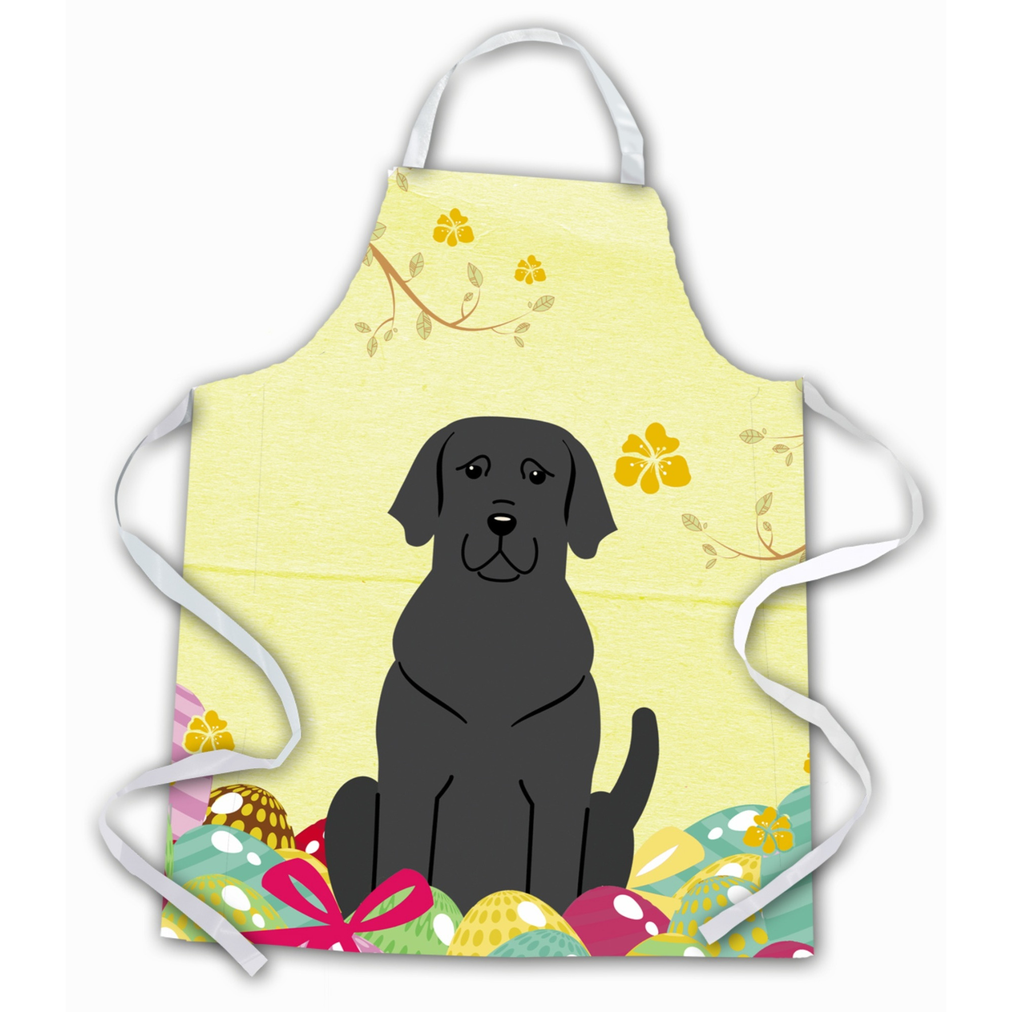 &quotCaroline's Treasures Easter Eggs black Labrador Apron, Large, Multicolor"