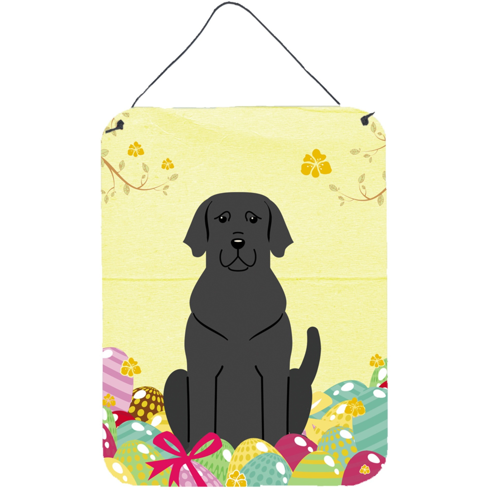 &quotCaroline's Treasures Easter Eggs Black Labrador Metal Print, 16 x 12, Multicolor"